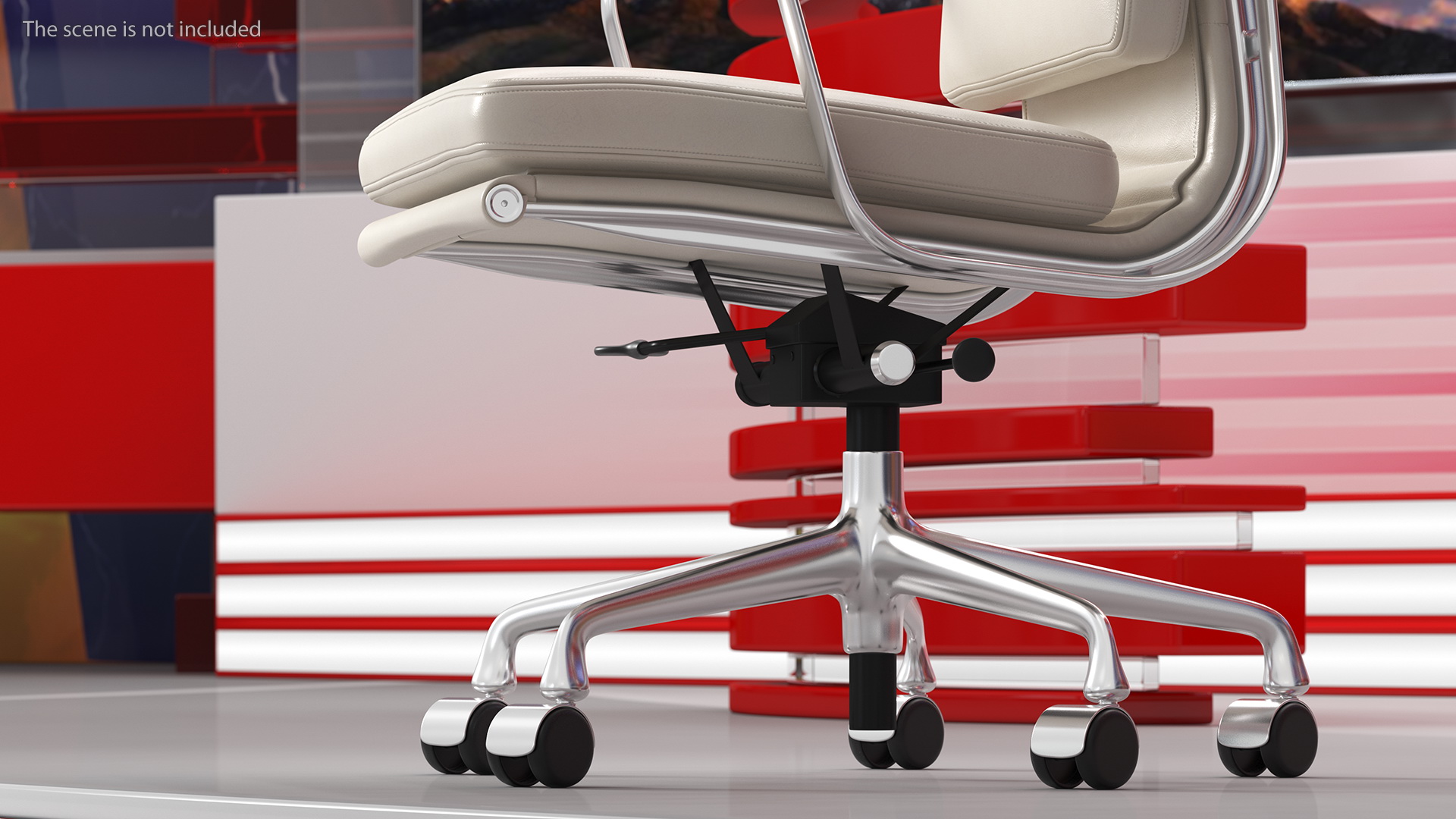 3D model Management Chair White Leather