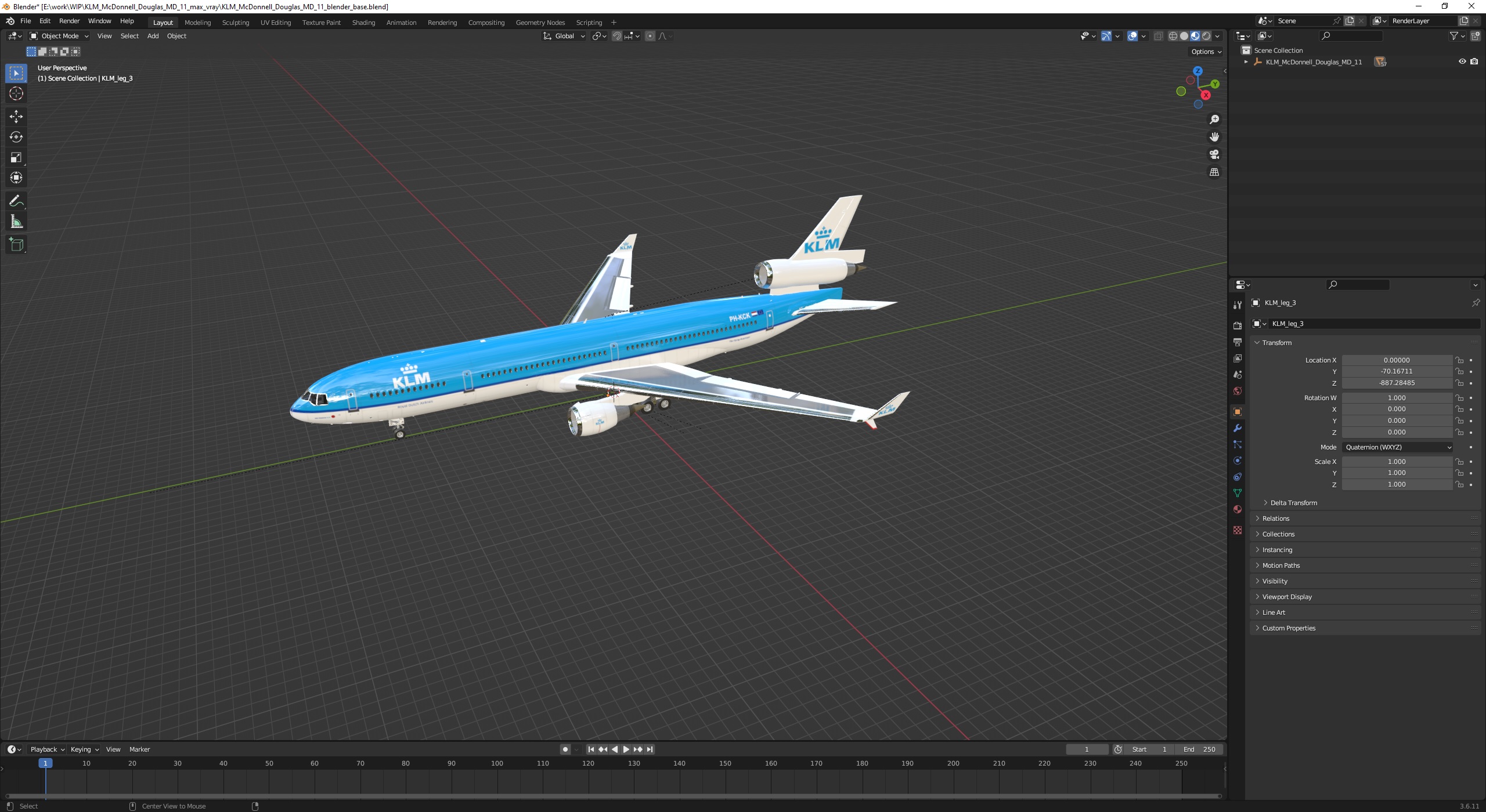 KLM McDonnell Douglas MD-11 3D