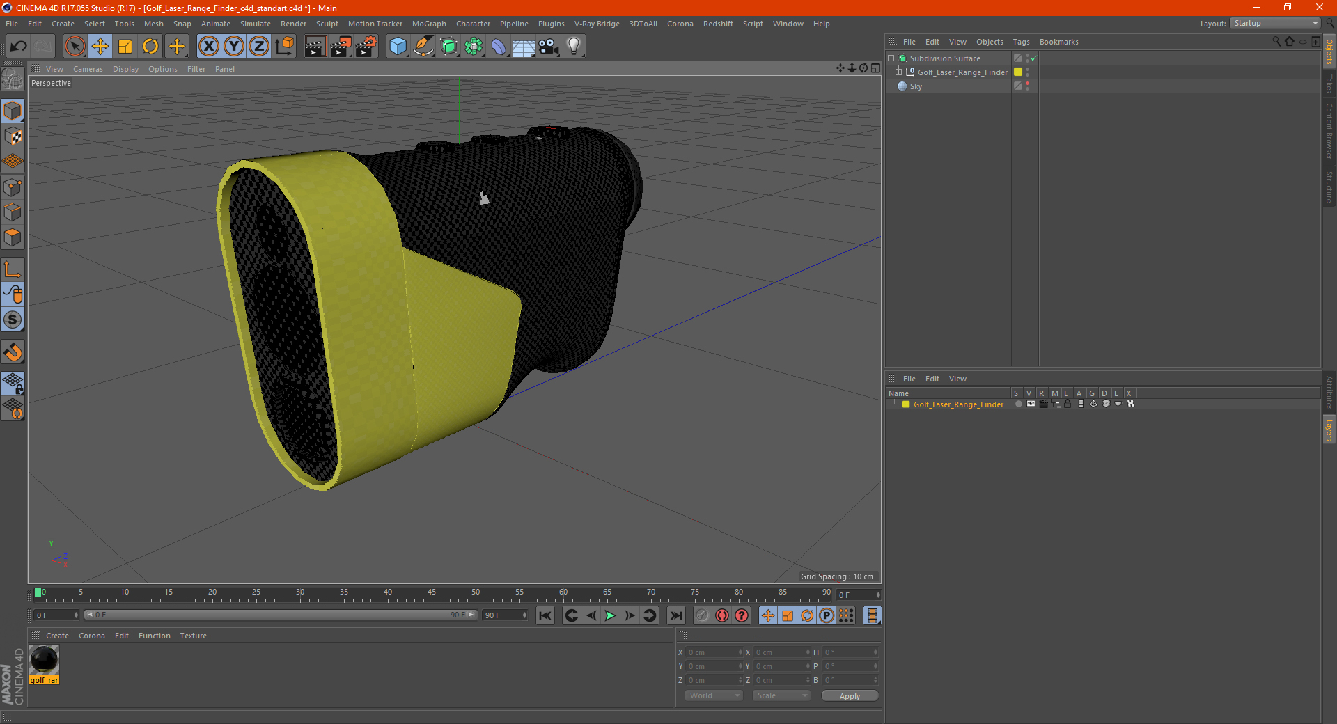 3D Golf Laser Range Finder model