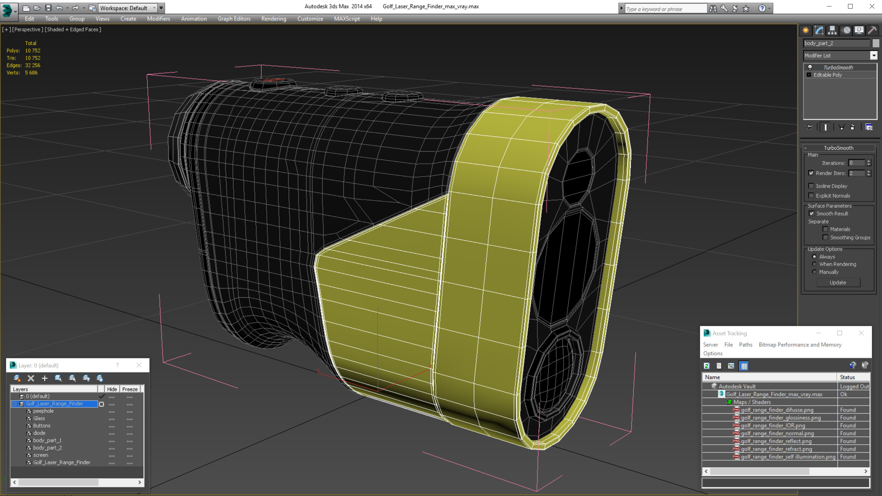 3D Golf Laser Range Finder model