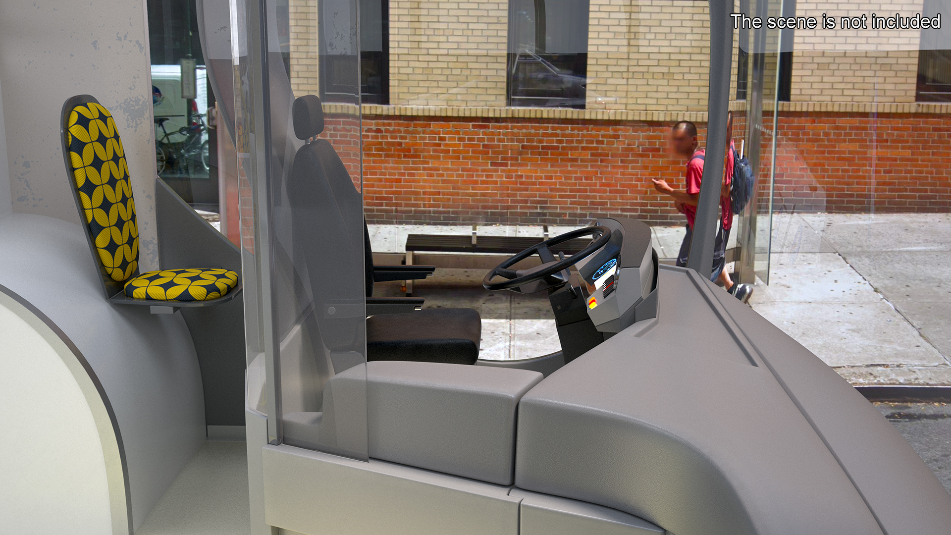 Futuristic Electric Bus Concept White 3D