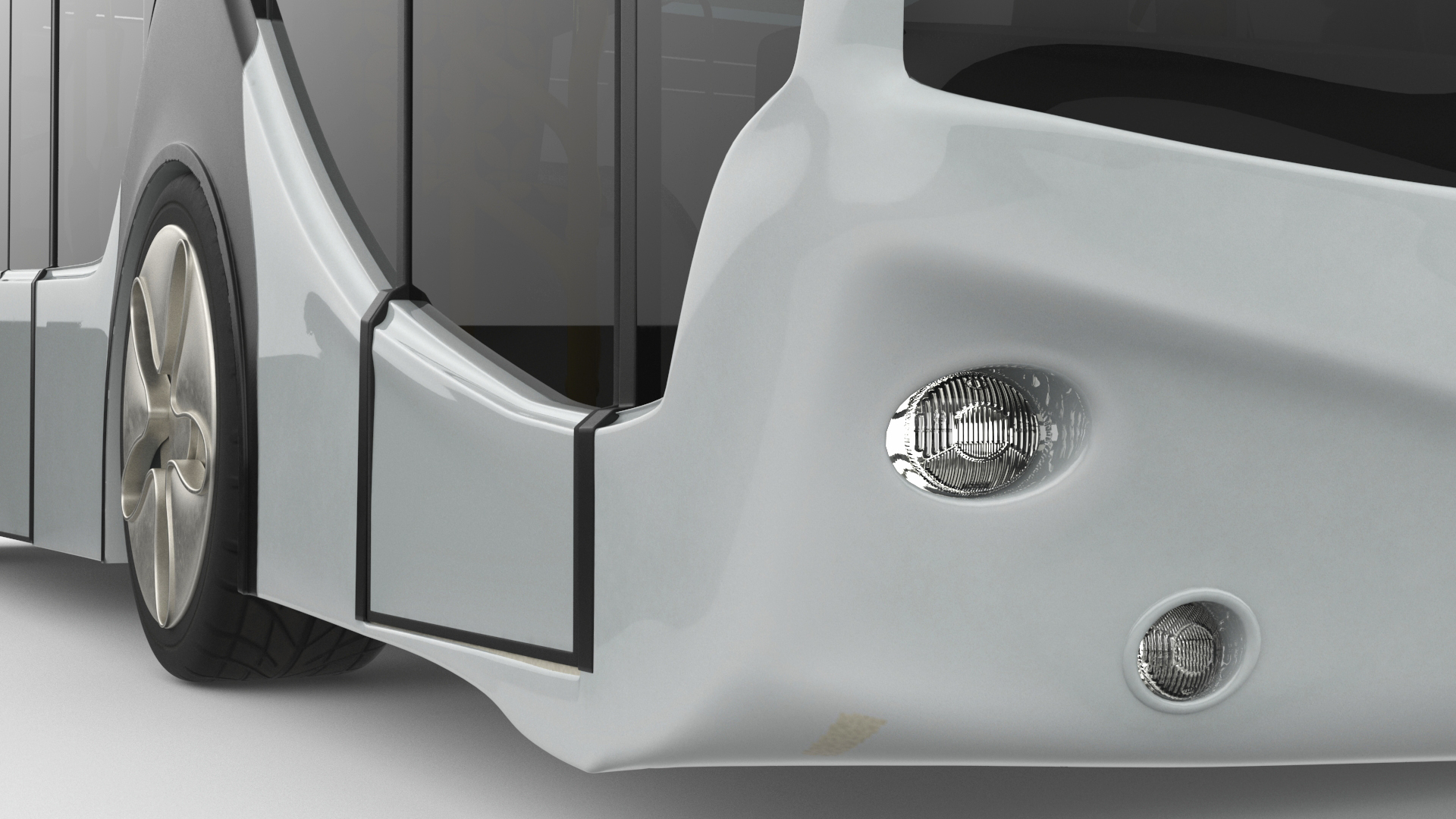 Futuristic Electric Bus Concept White 3D