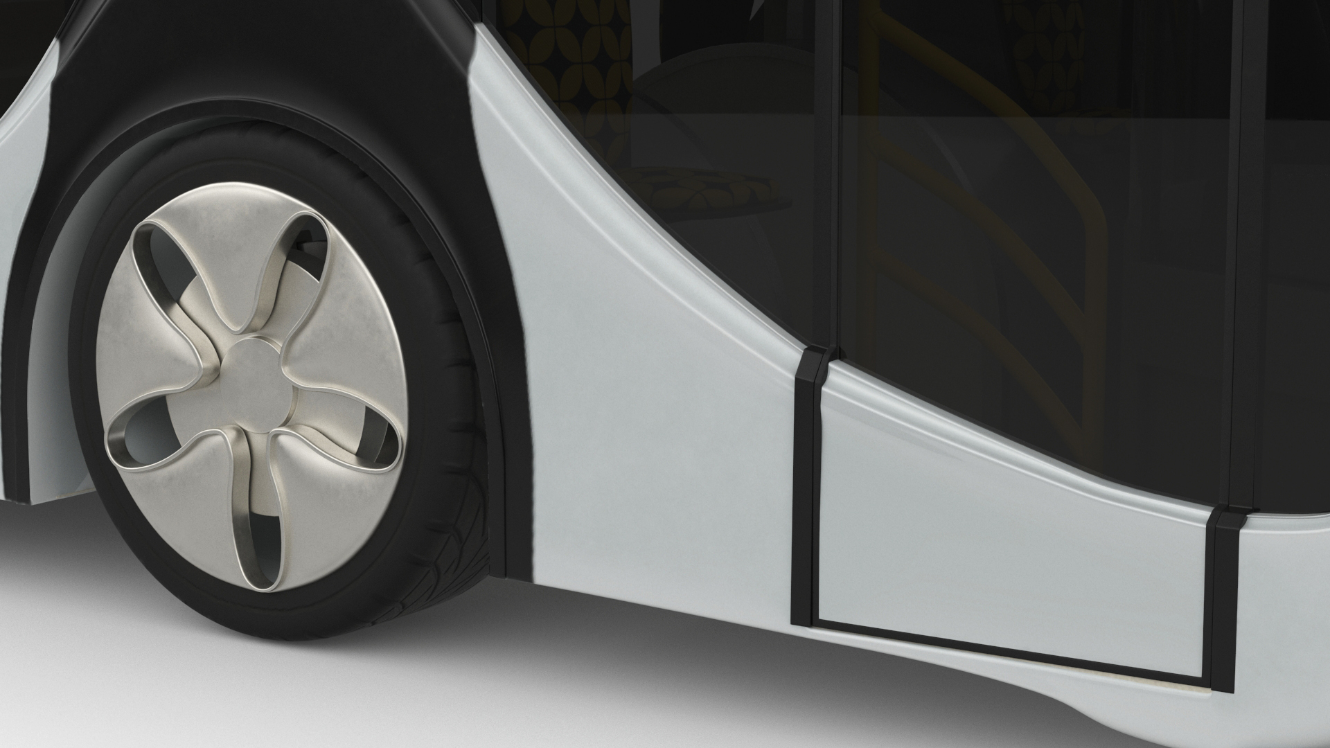 Futuristic Electric Bus Concept White 3D