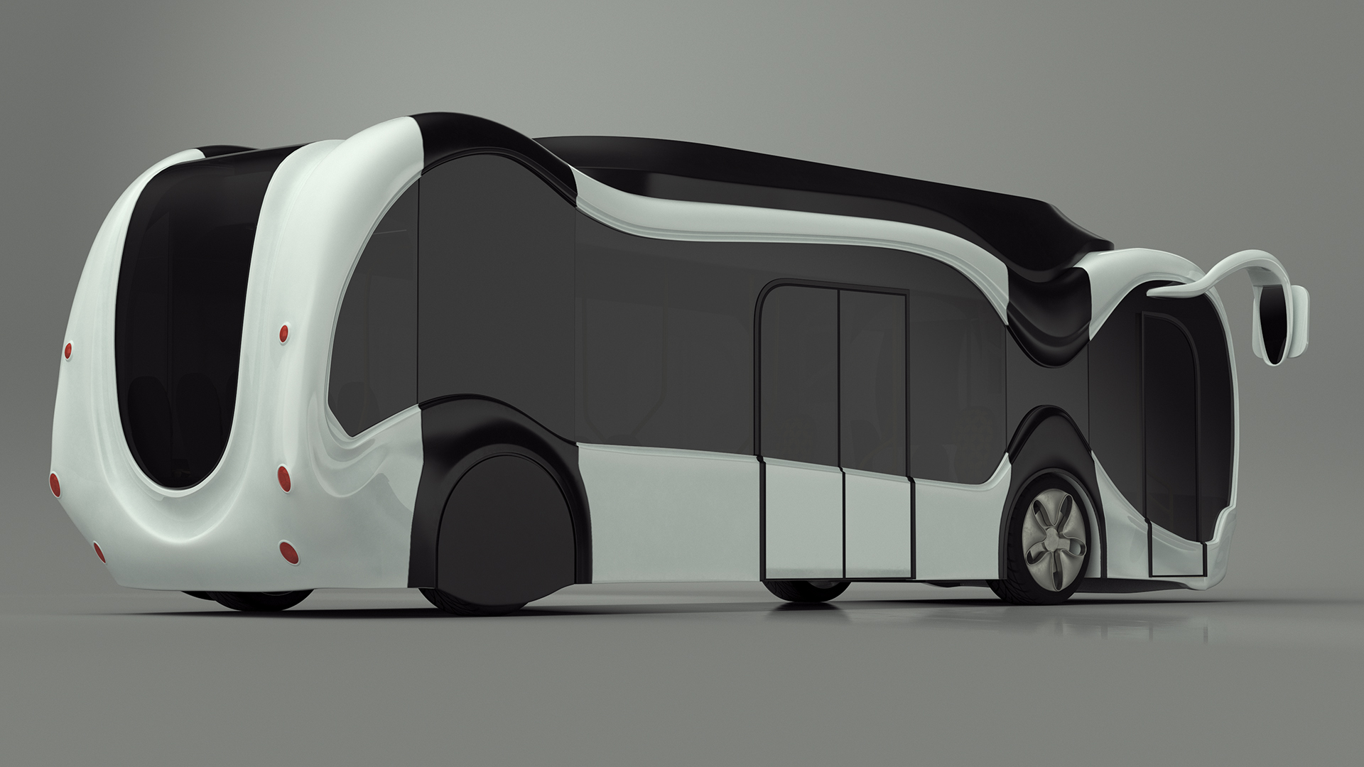 Futuristic Electric Bus Concept White 3D