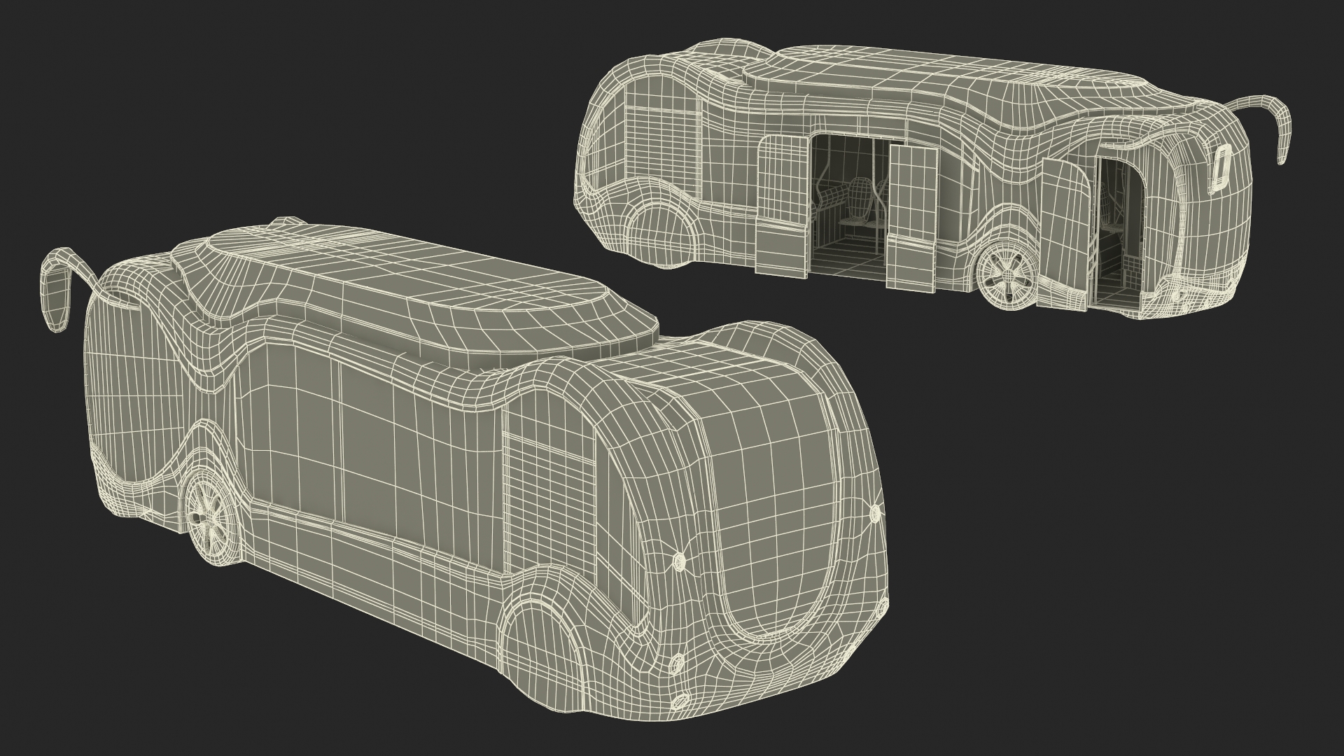 Futuristic Electric Bus Concept White 3D
