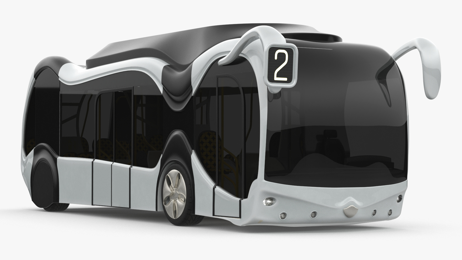 Futuristic Electric Bus Concept White 3D