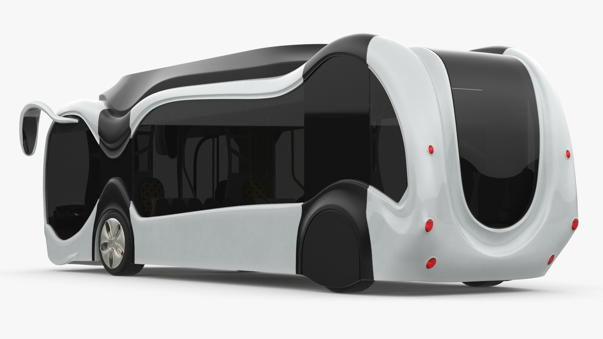 Futuristic Electric Bus Concept White 3D