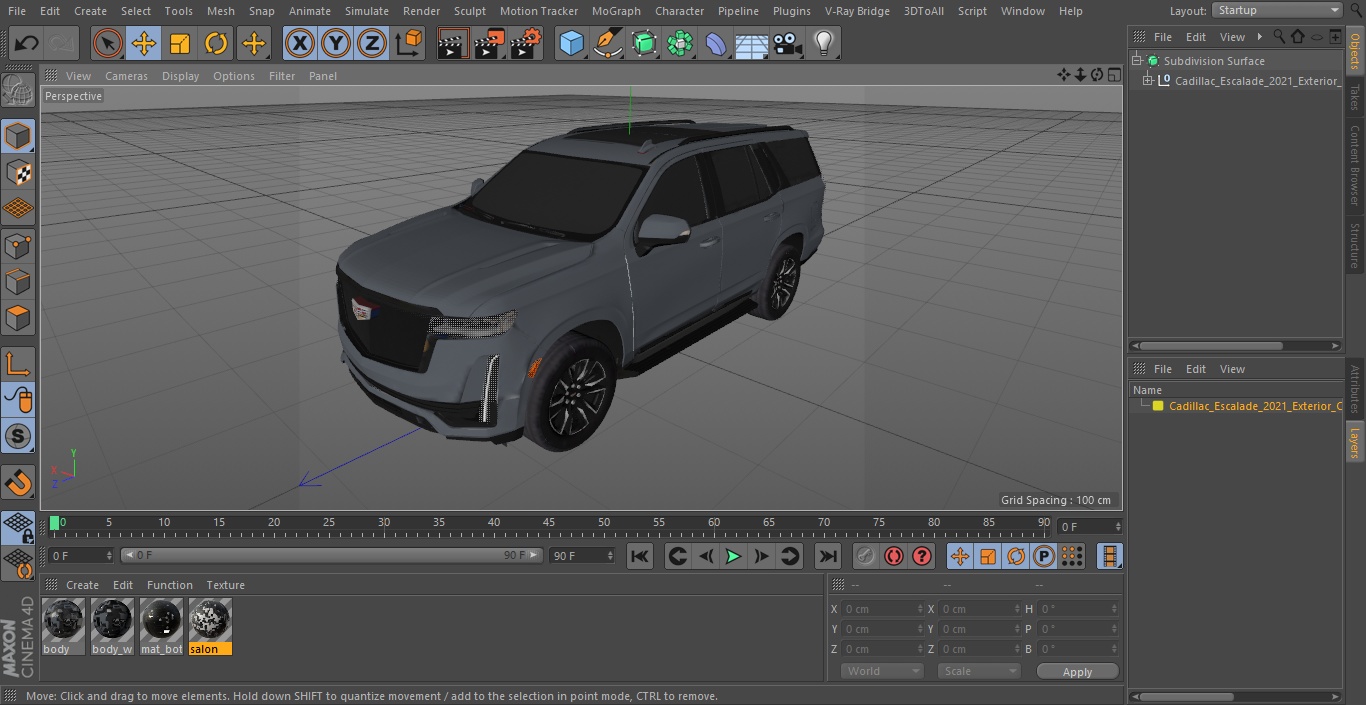 3D Cadillac Escalade 2021 Exterior Only