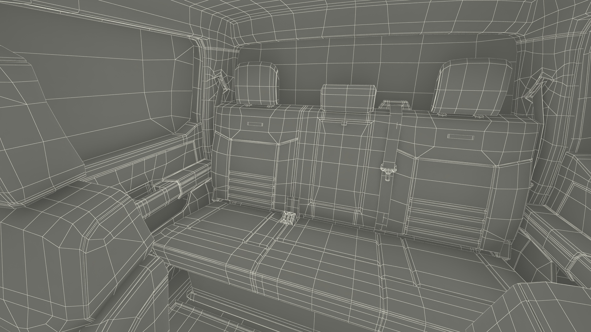Black Chassis Cab with Service Body Rigged 3D