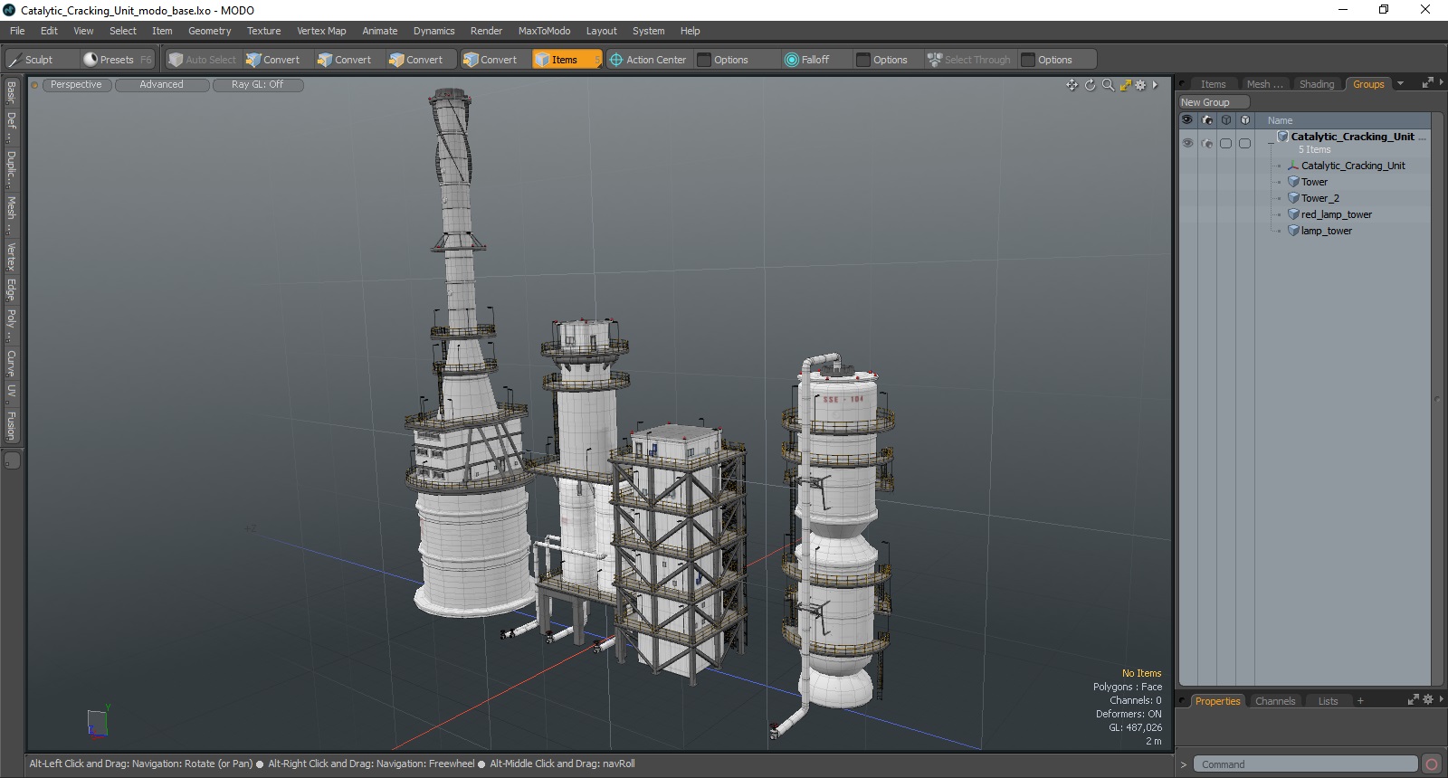 3D Catalytic Cracking Unit model