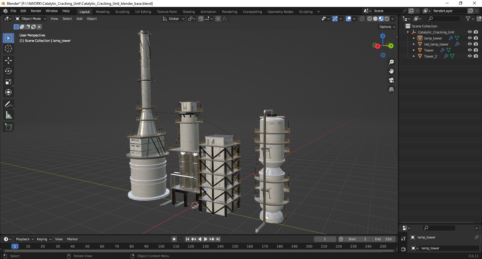 3D Catalytic Cracking Unit model