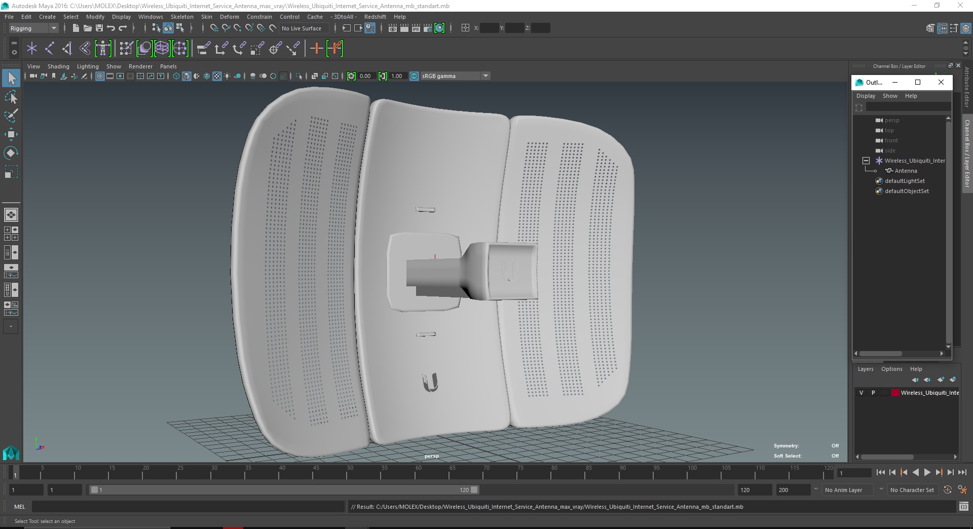 Wireless Ubiquiti Internet Service Antenna 3D