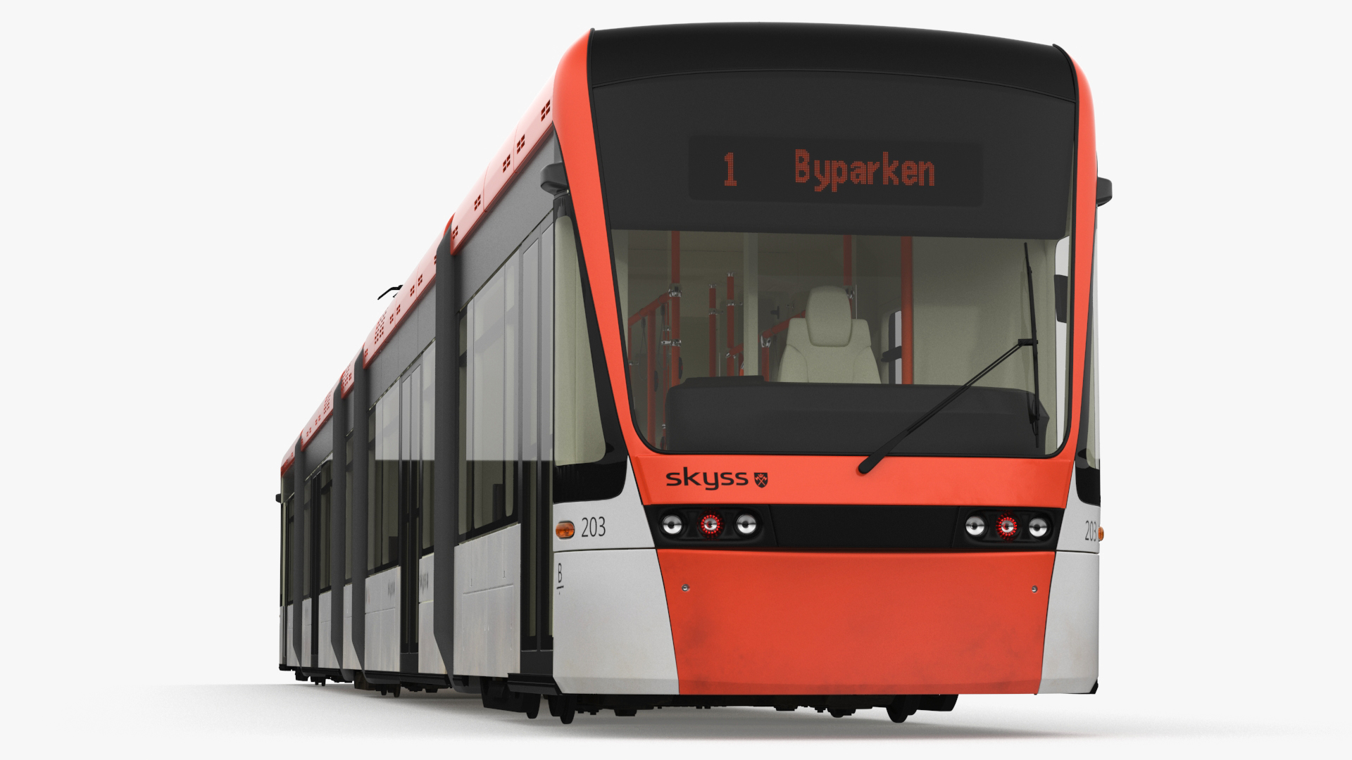 3D model Modern City Tram Bybanen Rigged for Cinema 4D