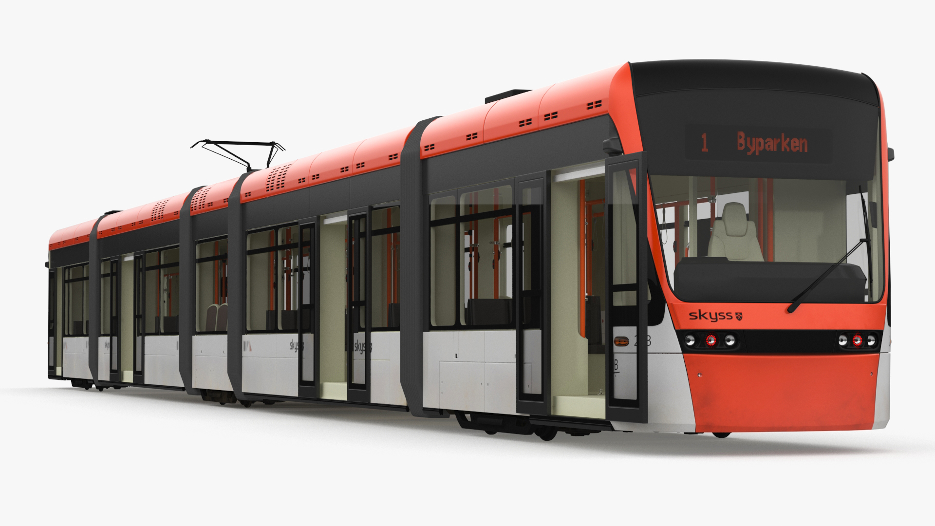 3D model Modern City Tram Bybanen Rigged for Cinema 4D