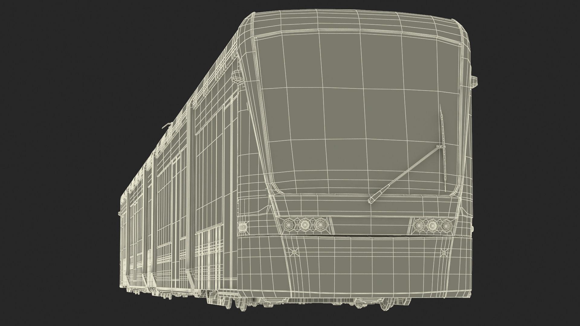 3D model Modern City Tram Bybanen Rigged for Cinema 4D