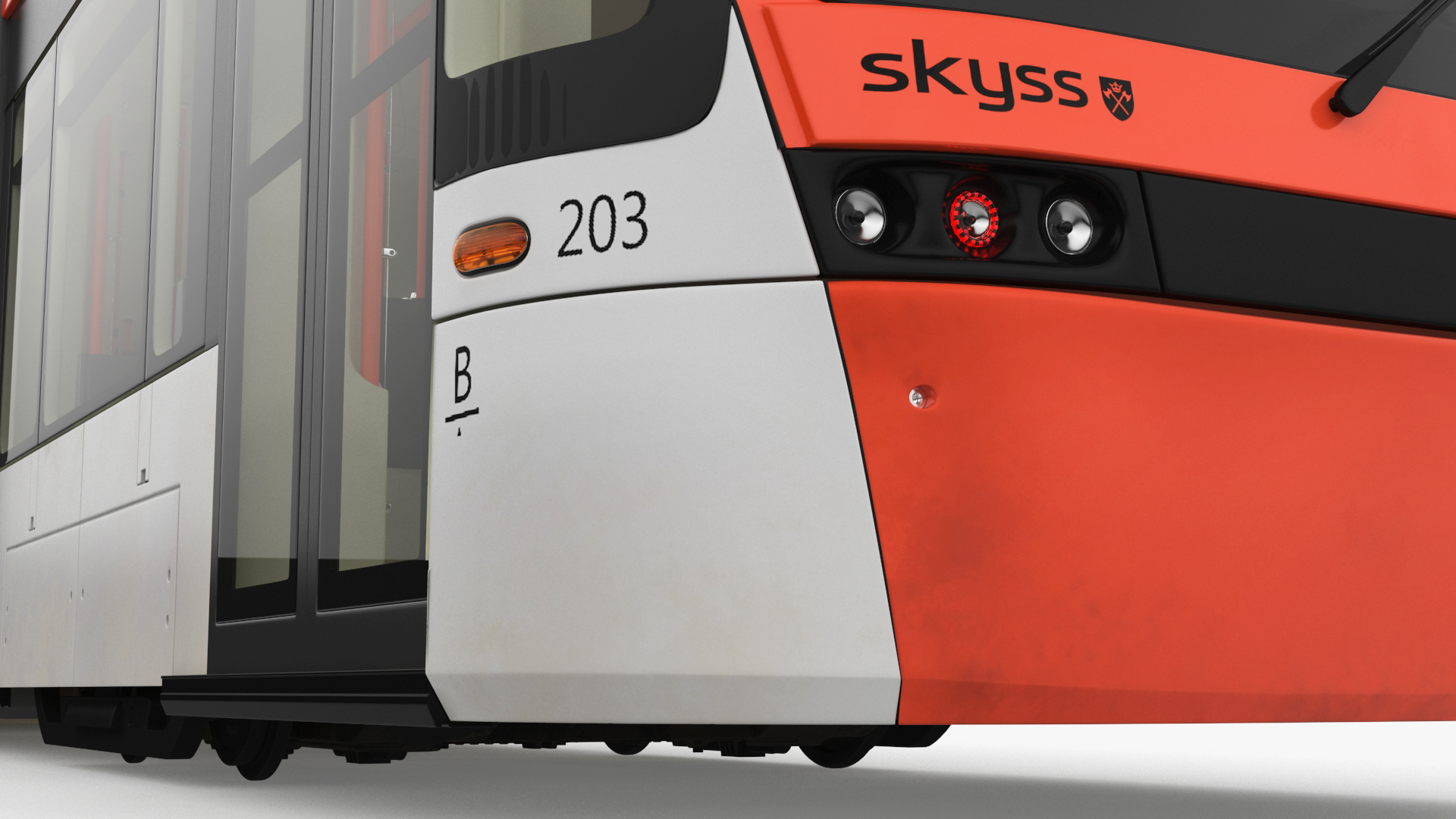 3D model Modern City Tram Bybanen Rigged for Cinema 4D