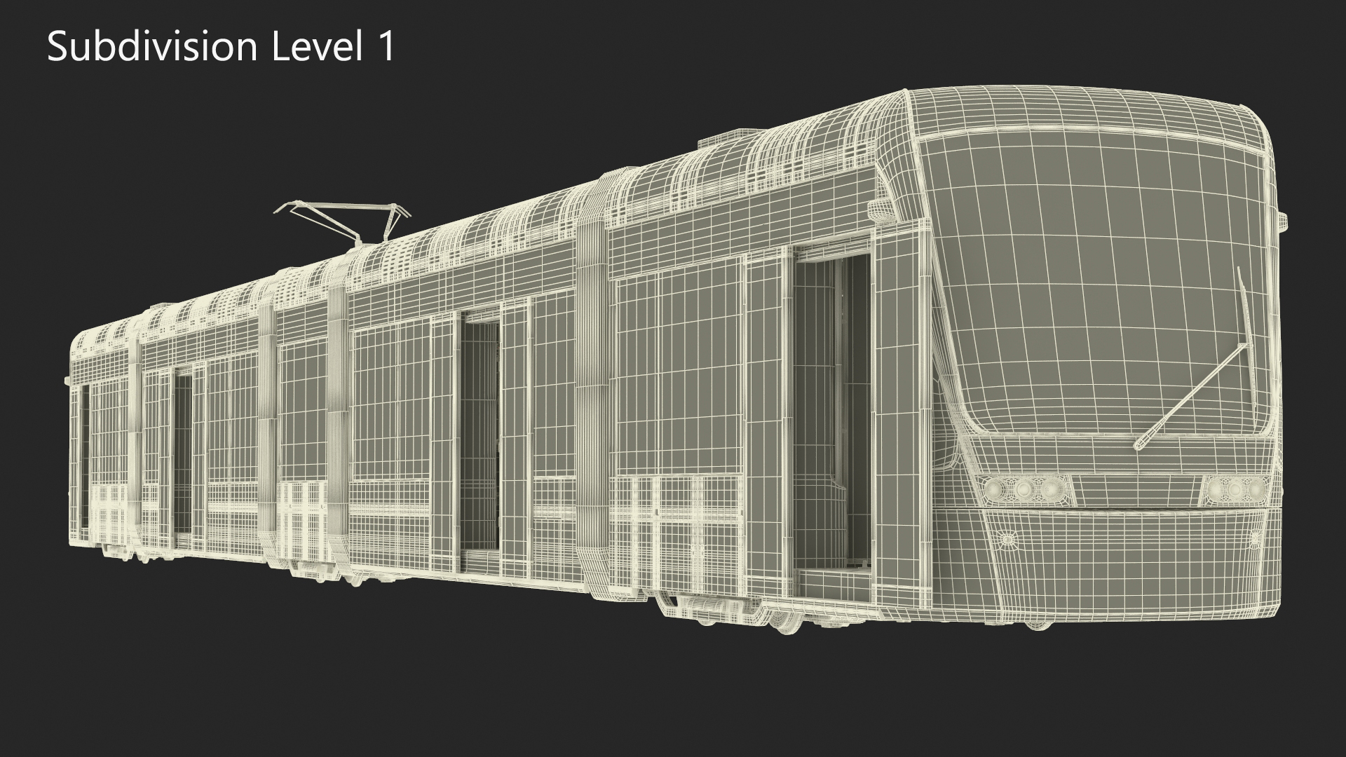 3D model Modern City Tram Bybanen Rigged for Cinema 4D