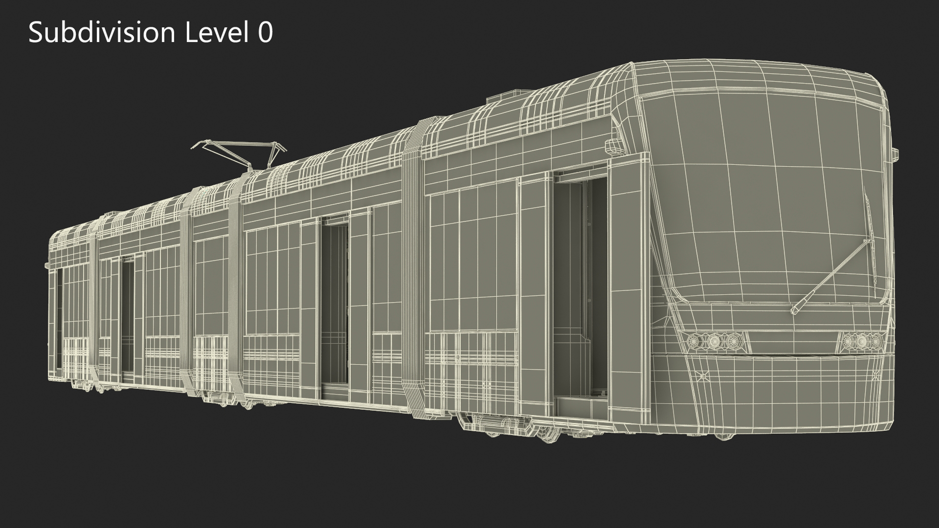 3D model Modern City Tram Bybanen Rigged for Cinema 4D