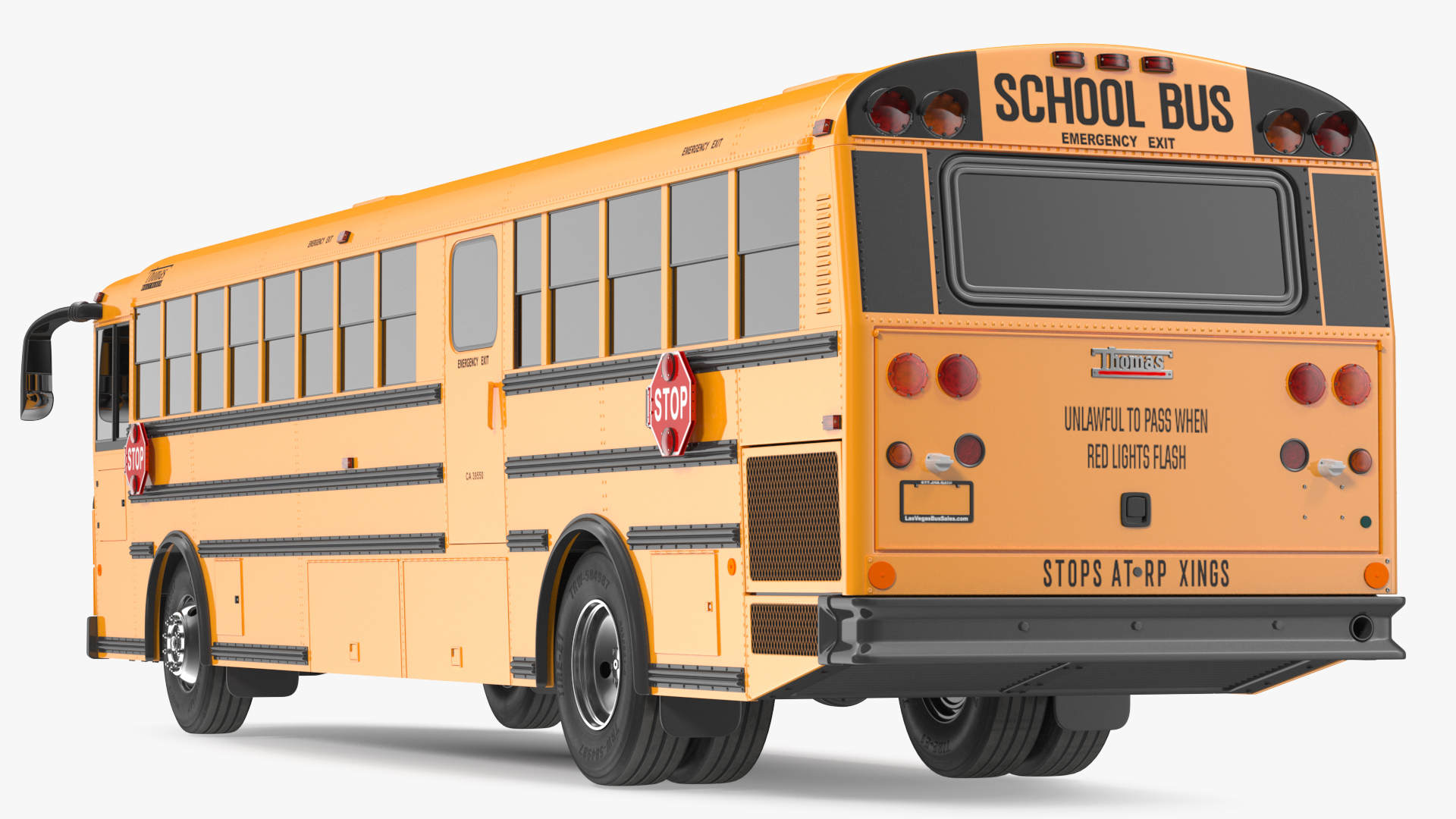3D Thomas Saf T Liner School Bus Exterior Only model