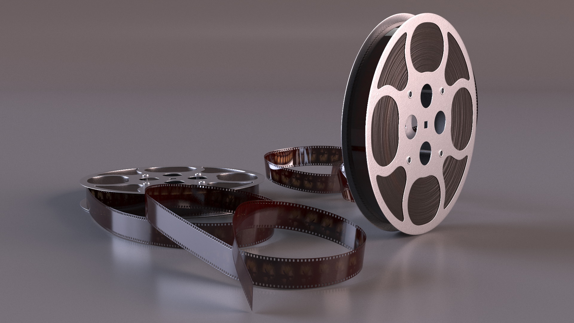 3D Vintage Movie Reel model