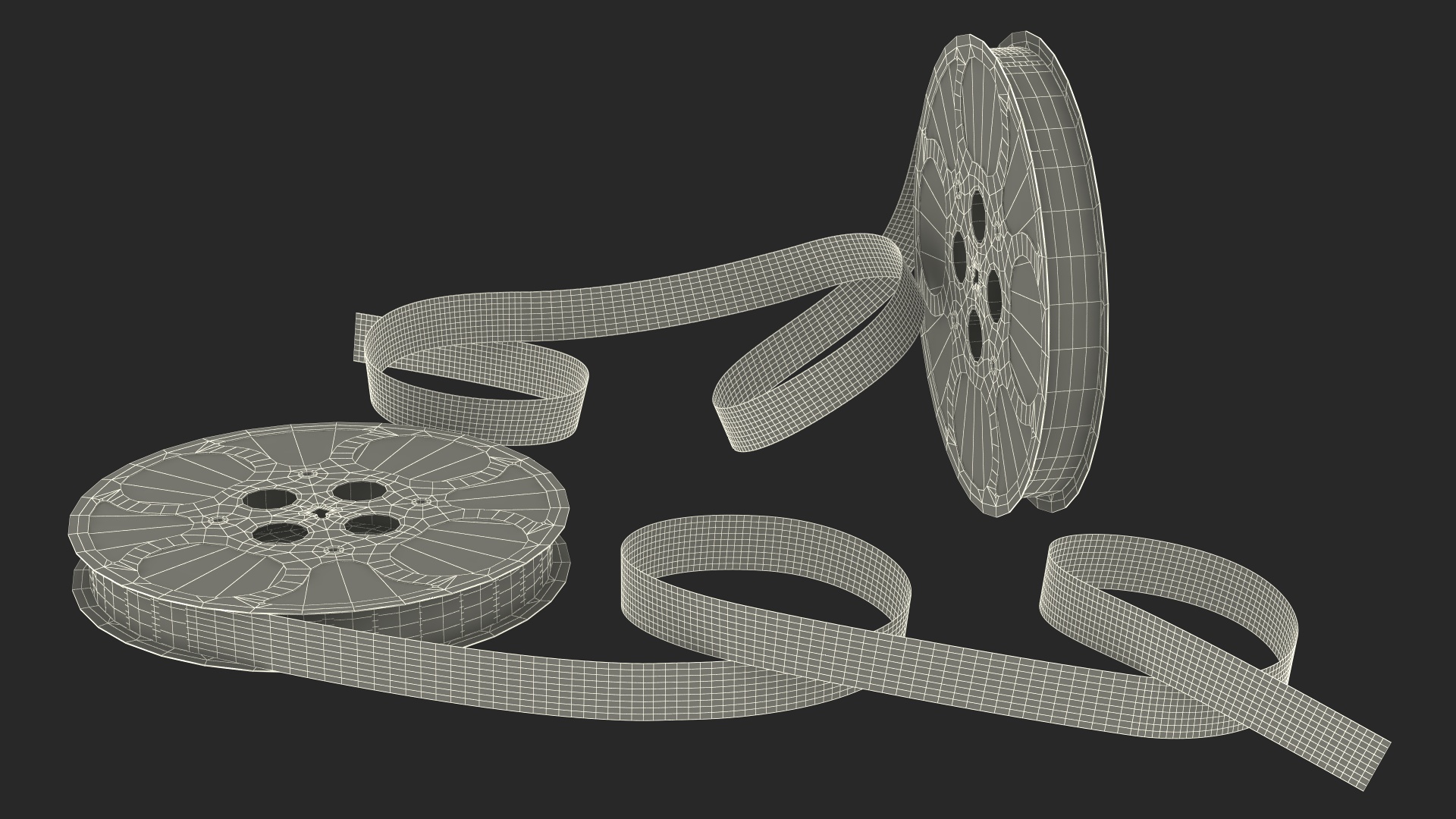 3D Vintage Movie Reel model