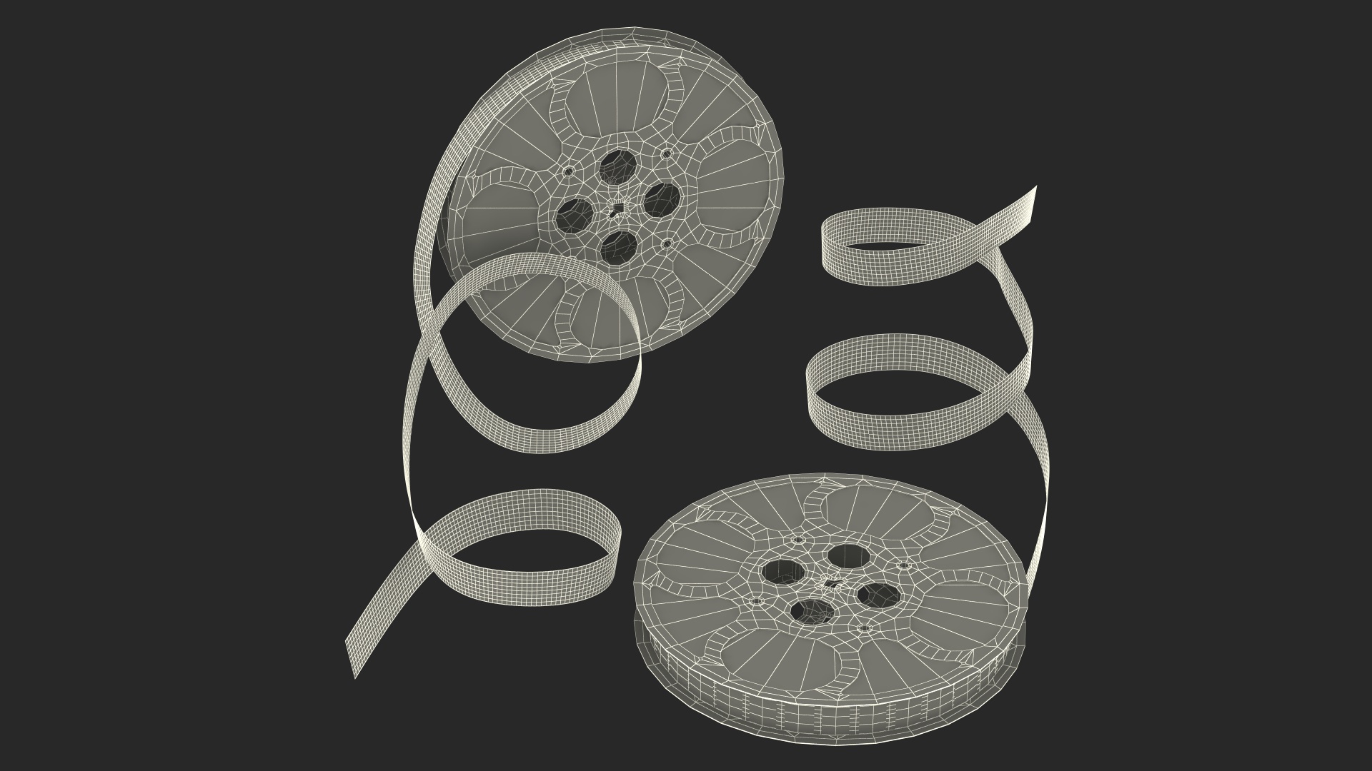 3D Vintage Movie Reel model
