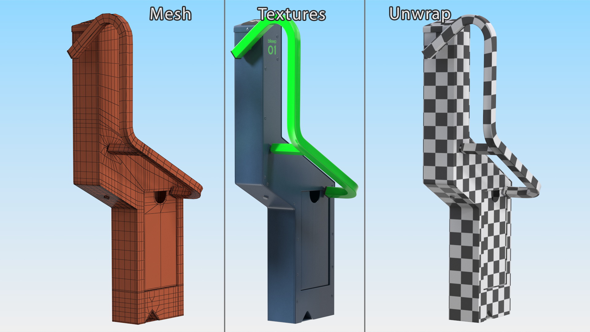 3D Smart Bicycle Bikeep Parking model