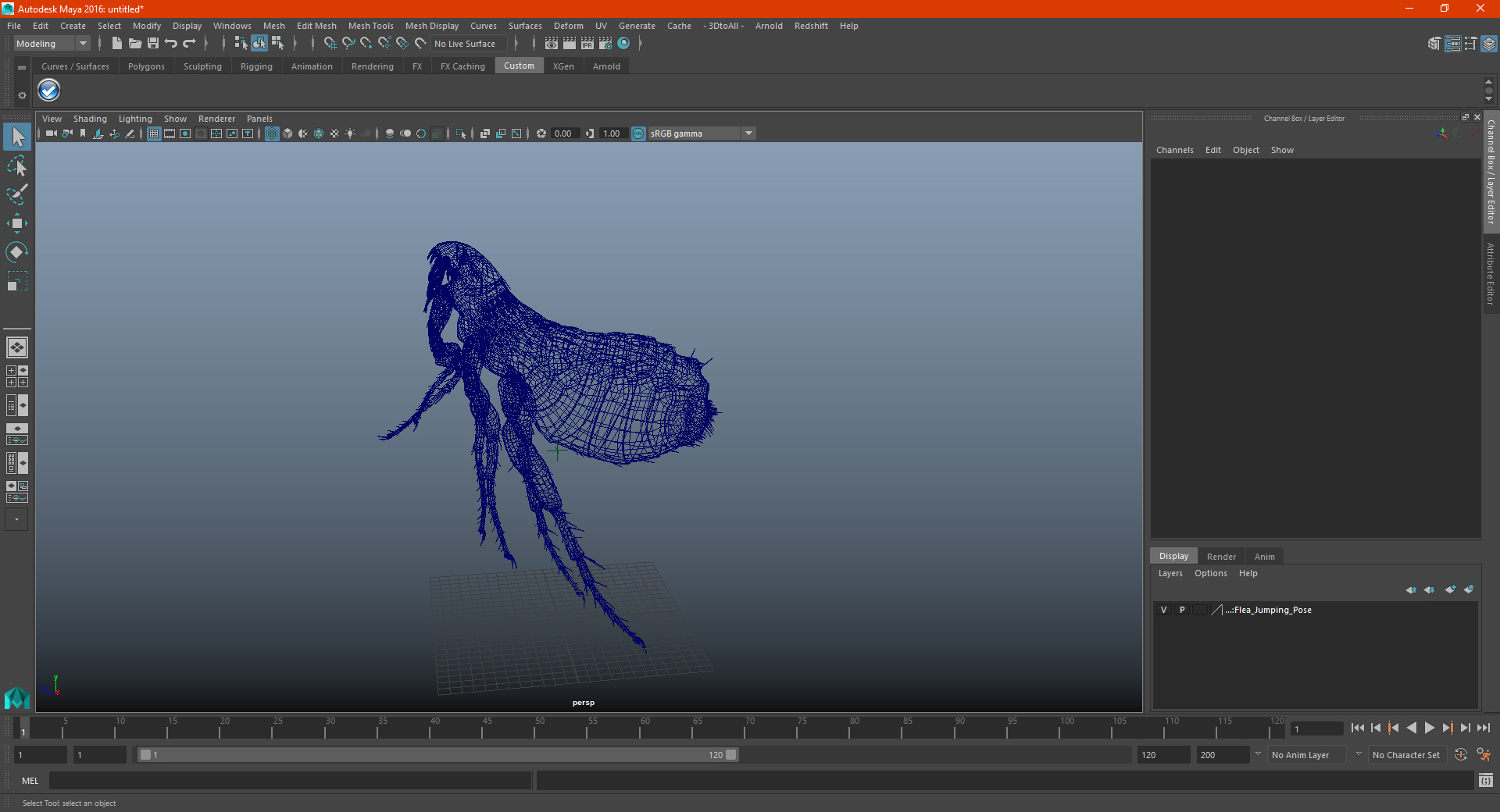 Flea Jumping Pose 3D