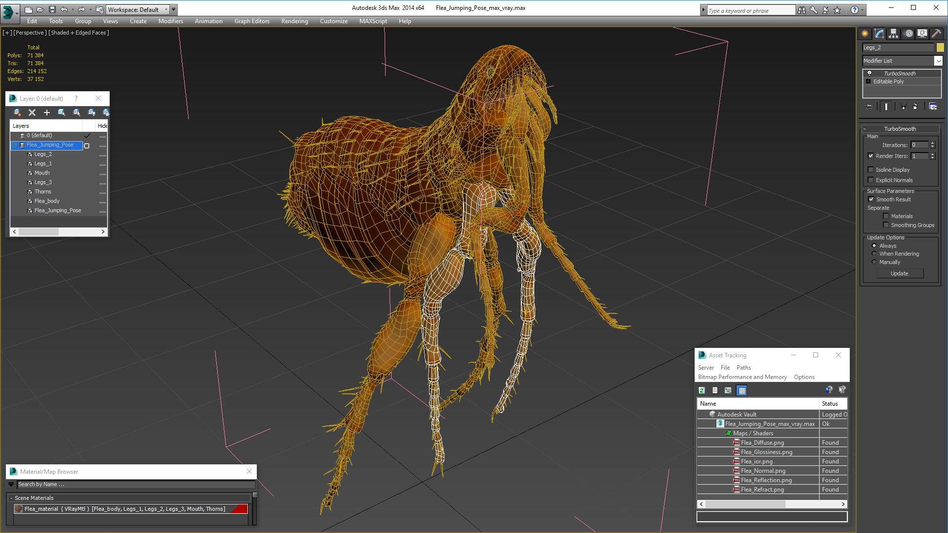 Flea Jumping Pose 3D