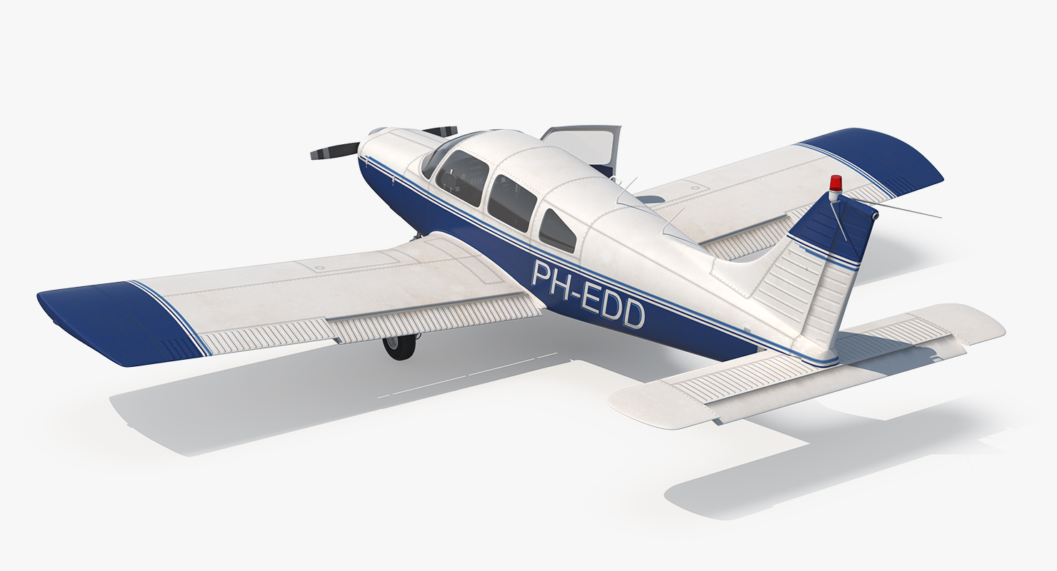 3D Light Aircraft Piper PA 28 161 Cherokee Rigged