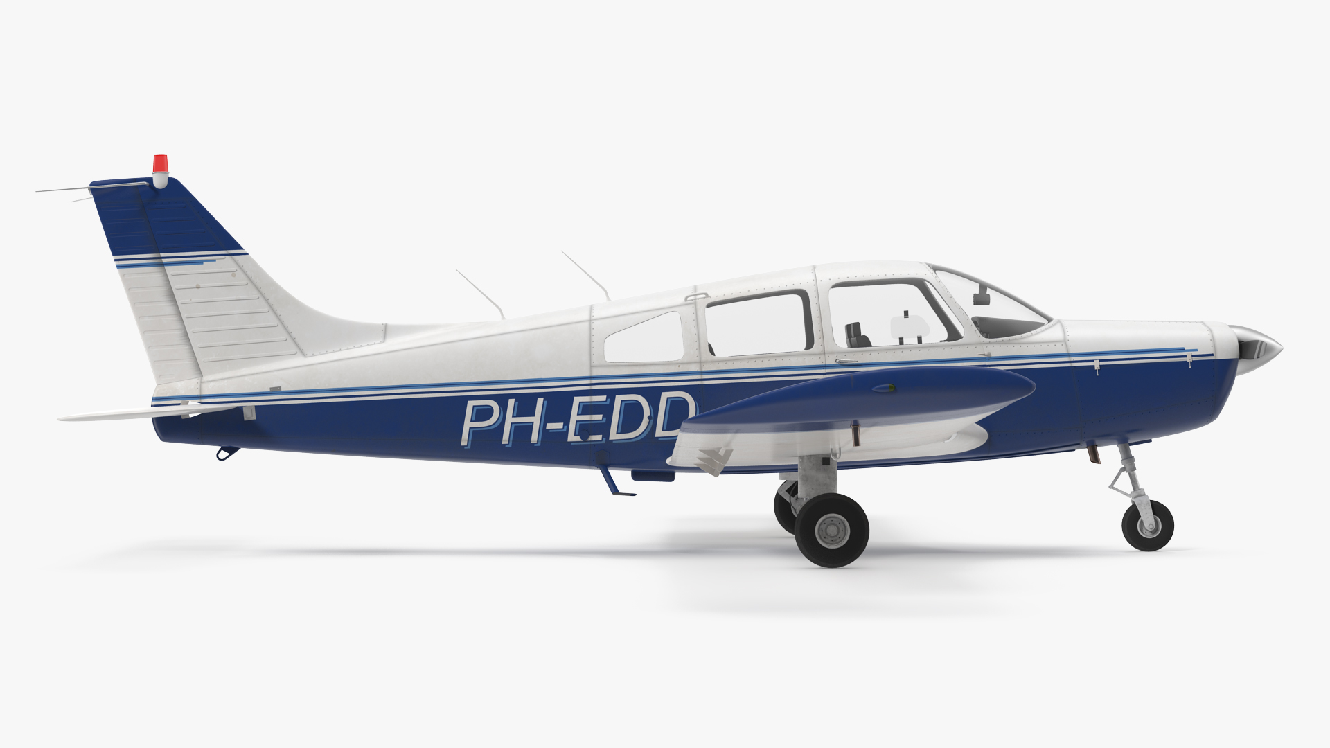 3D Light Aircraft Piper PA 28 161 Cherokee Rigged
