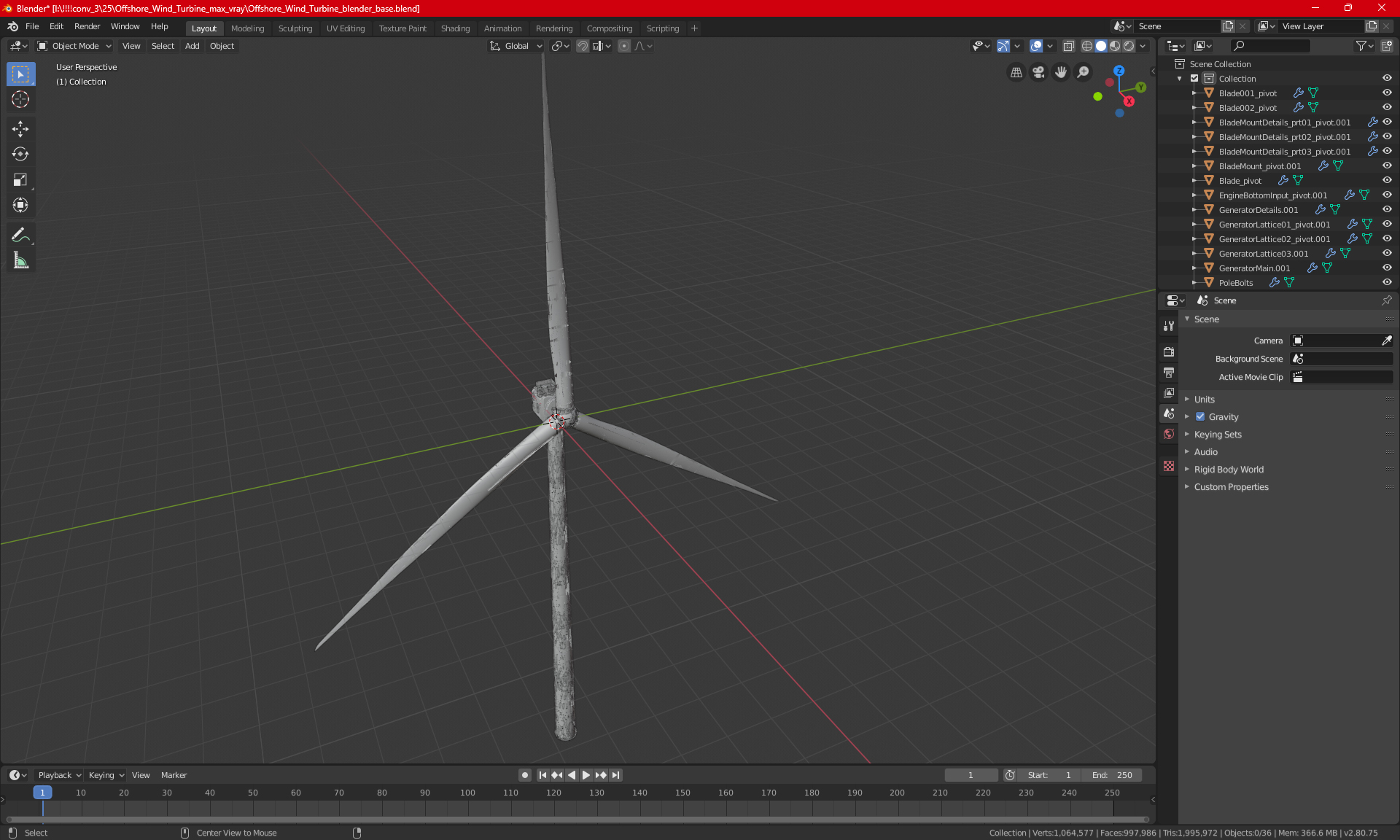 3D Offshore Wind Turbine