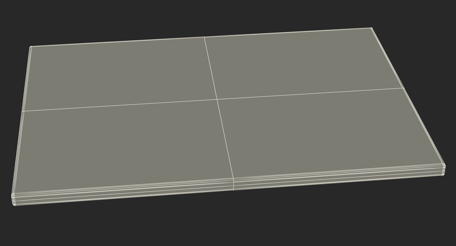 3D Thin Crust Pizza Dough on Wooden Board model