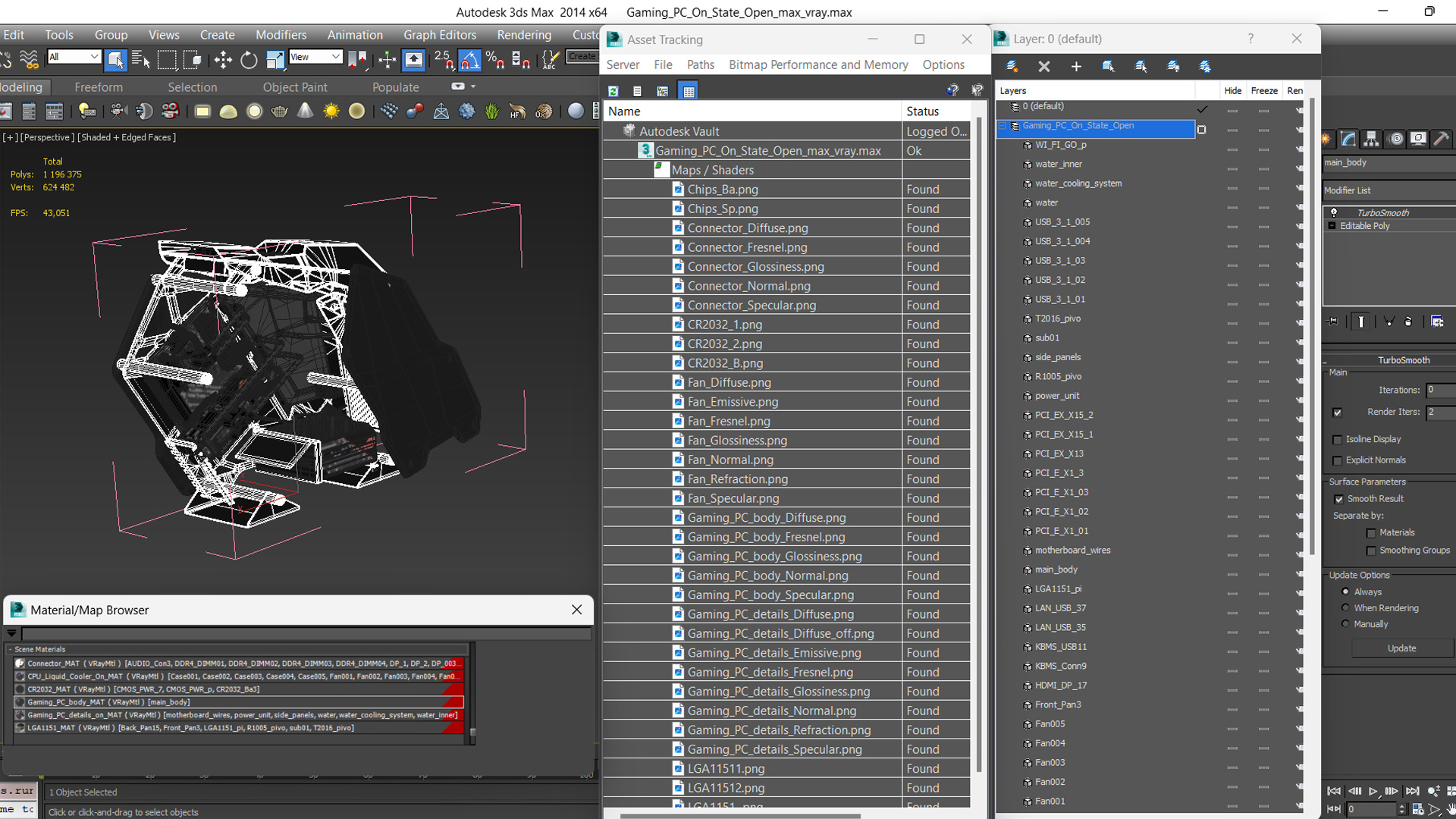 3D Gaming PC On State Open model