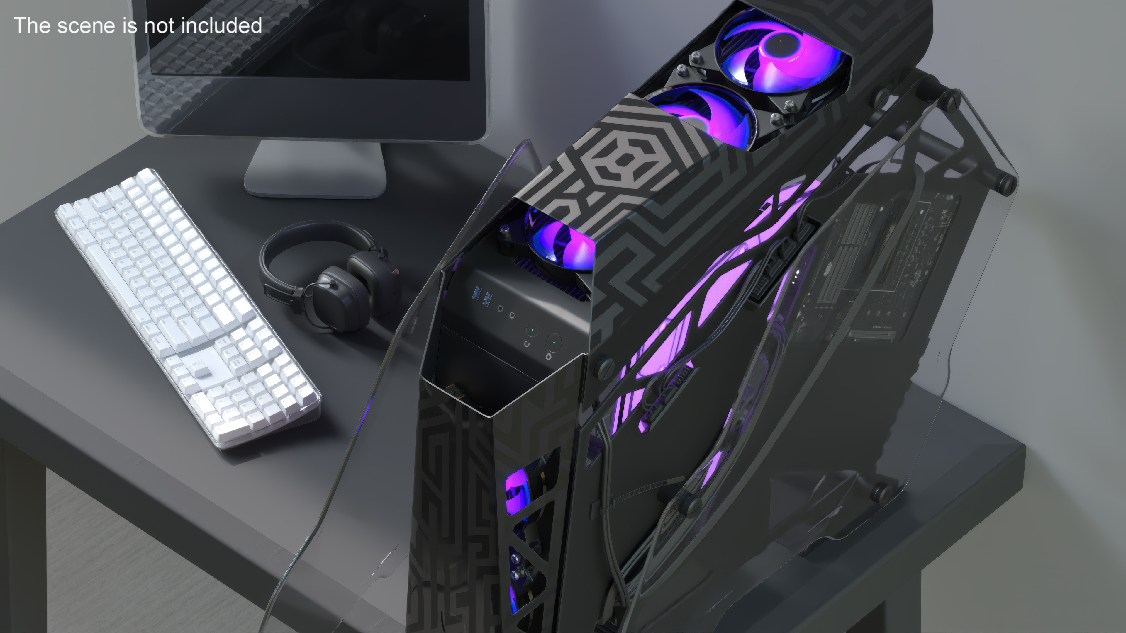 3D Gaming PC On State Open model