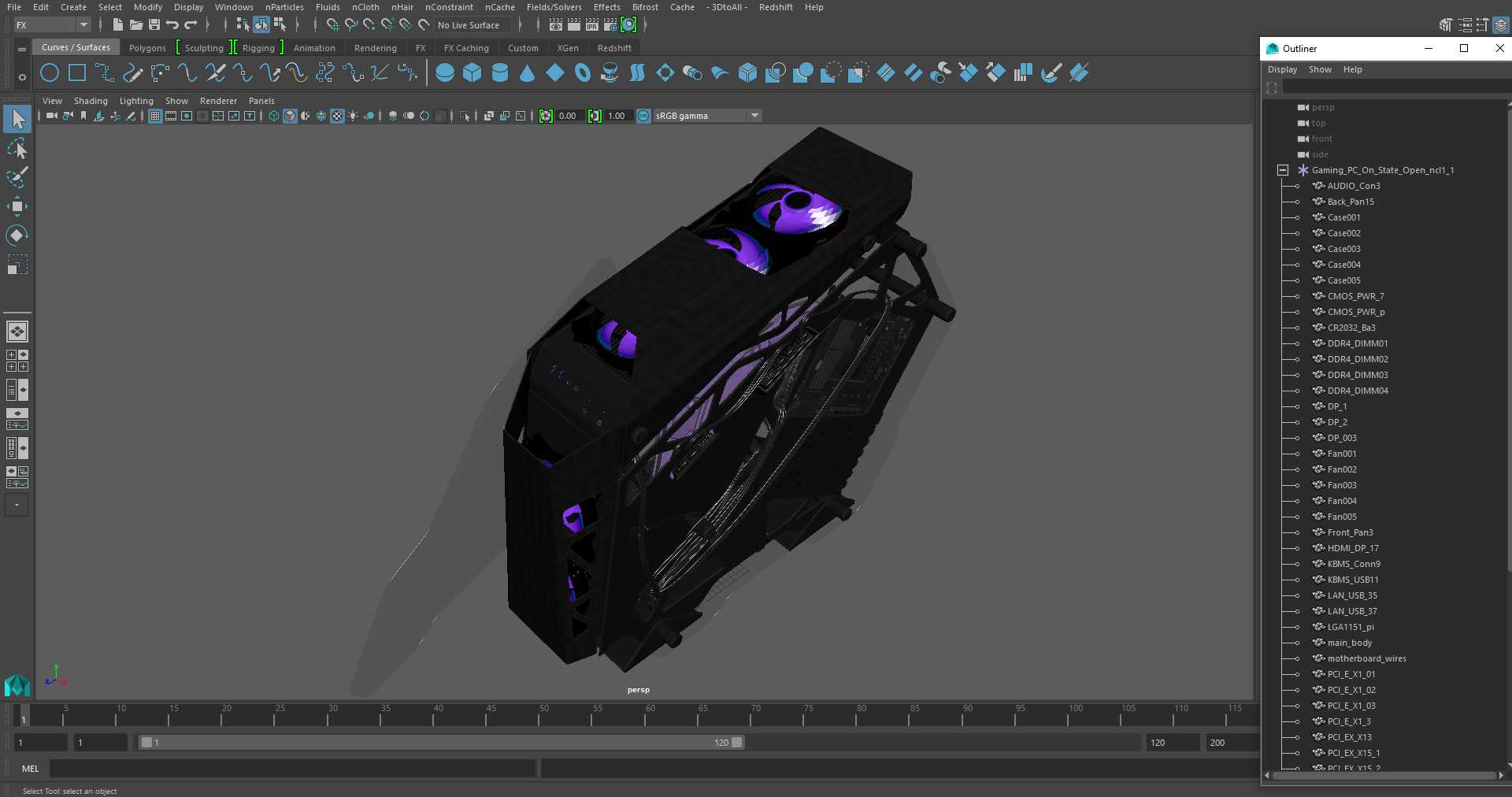 3D Gaming PC On State Open model