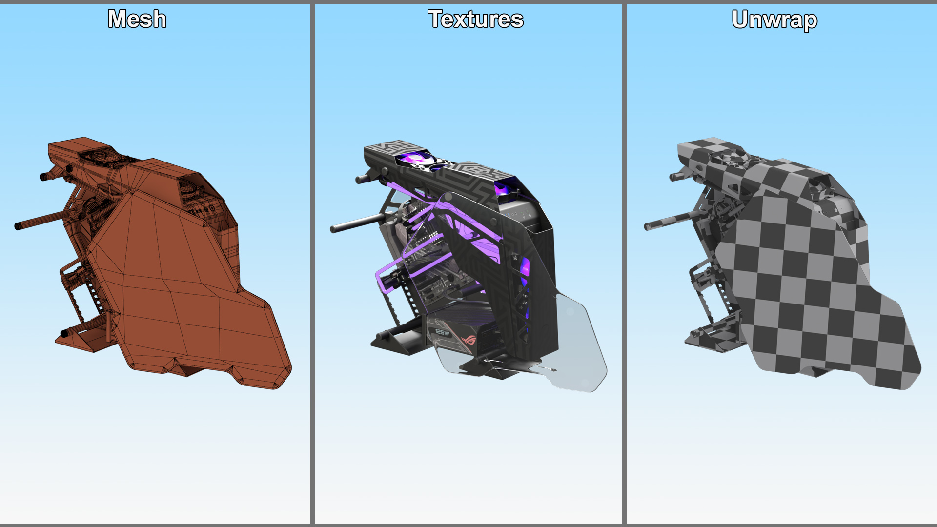 3D Gaming PC On State Open model