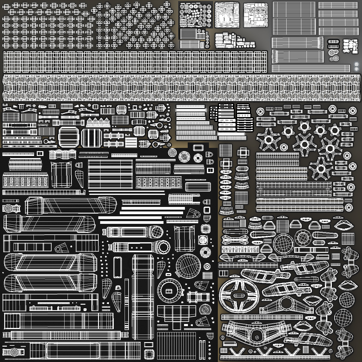 3D Multifunctional Robotic System Black Rigged model