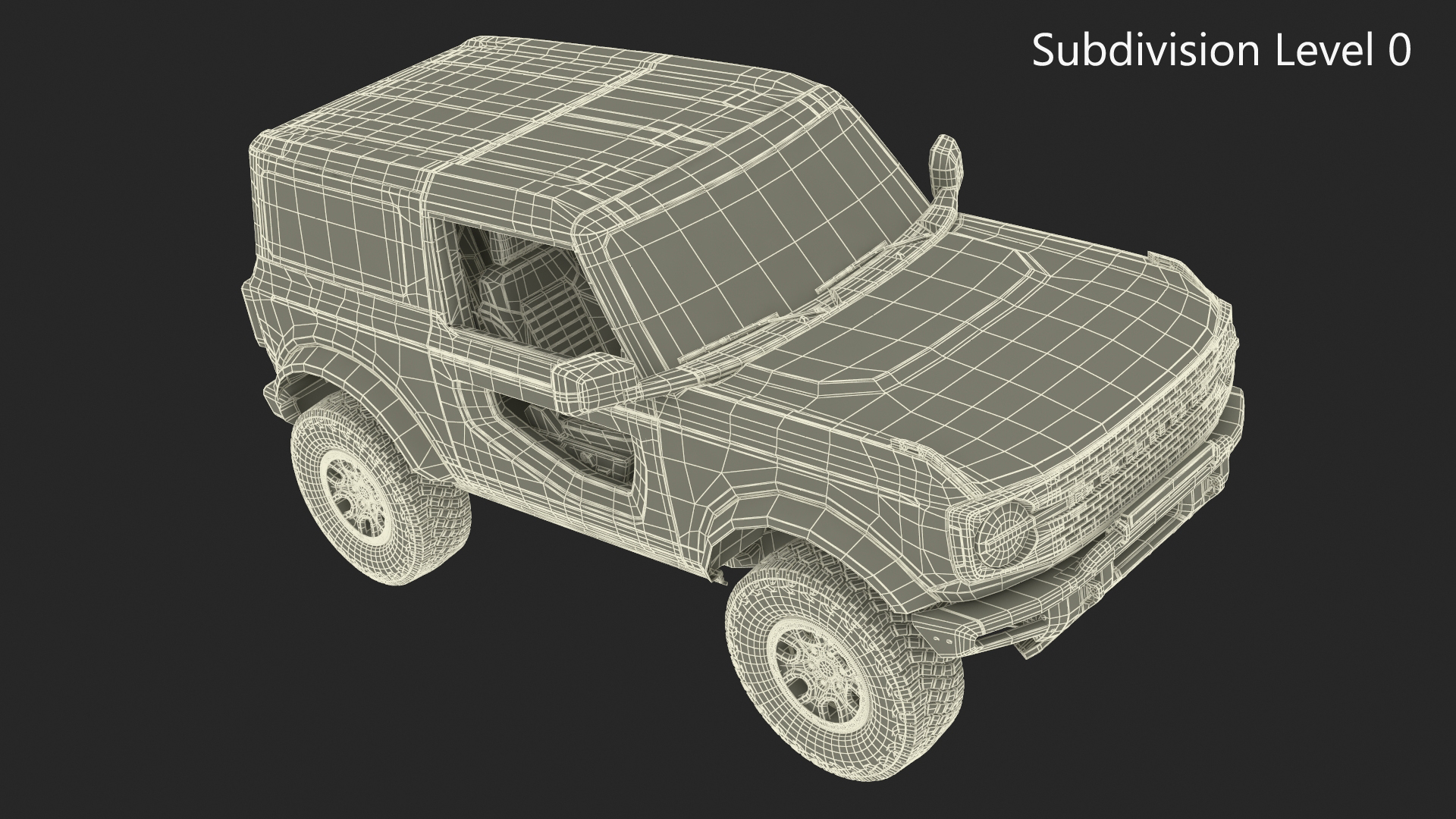 3D model 4X4 Ford Bronco Two Door Camouflage