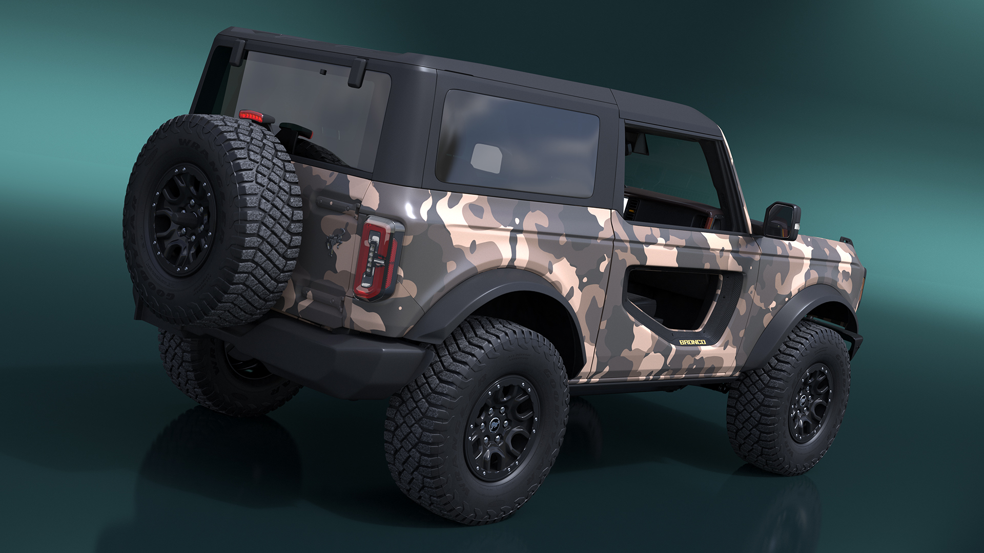 3D model 4X4 Ford Bronco Two Door Camouflage