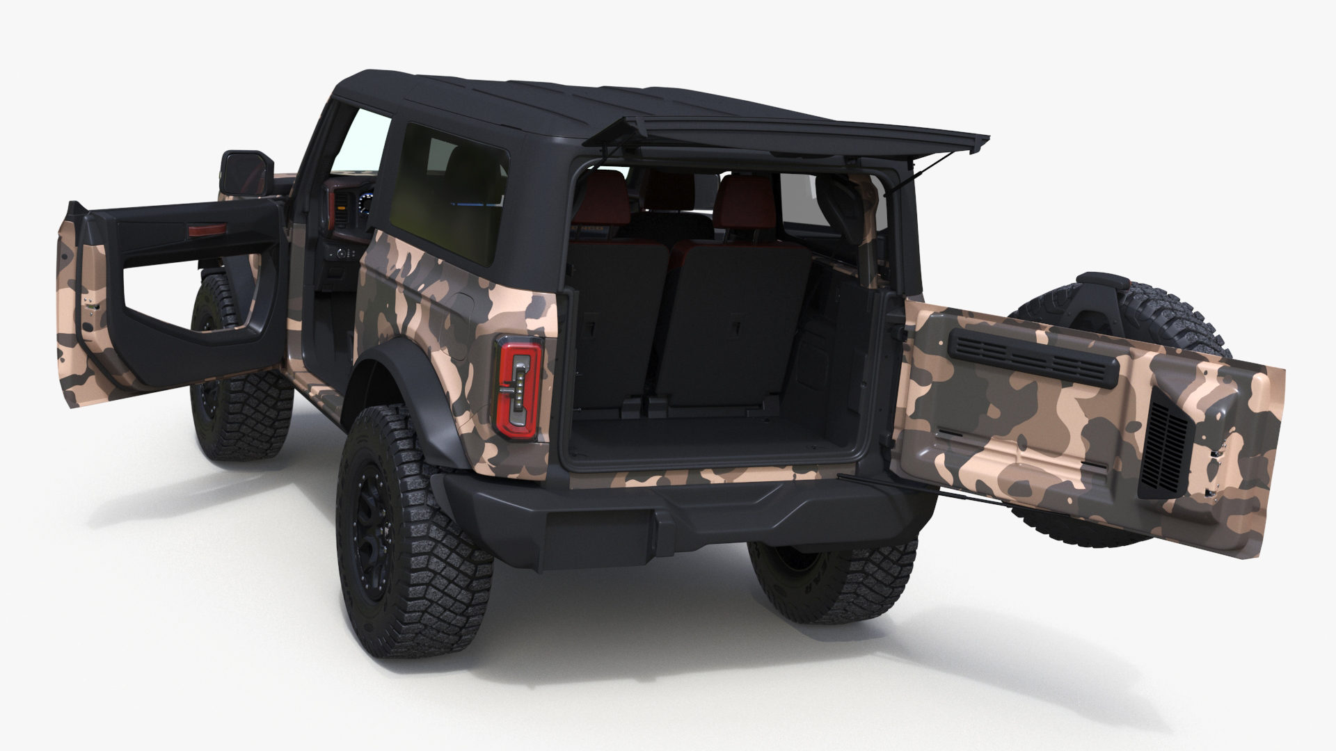 3D model 4X4 Ford Bronco Two Door Camouflage