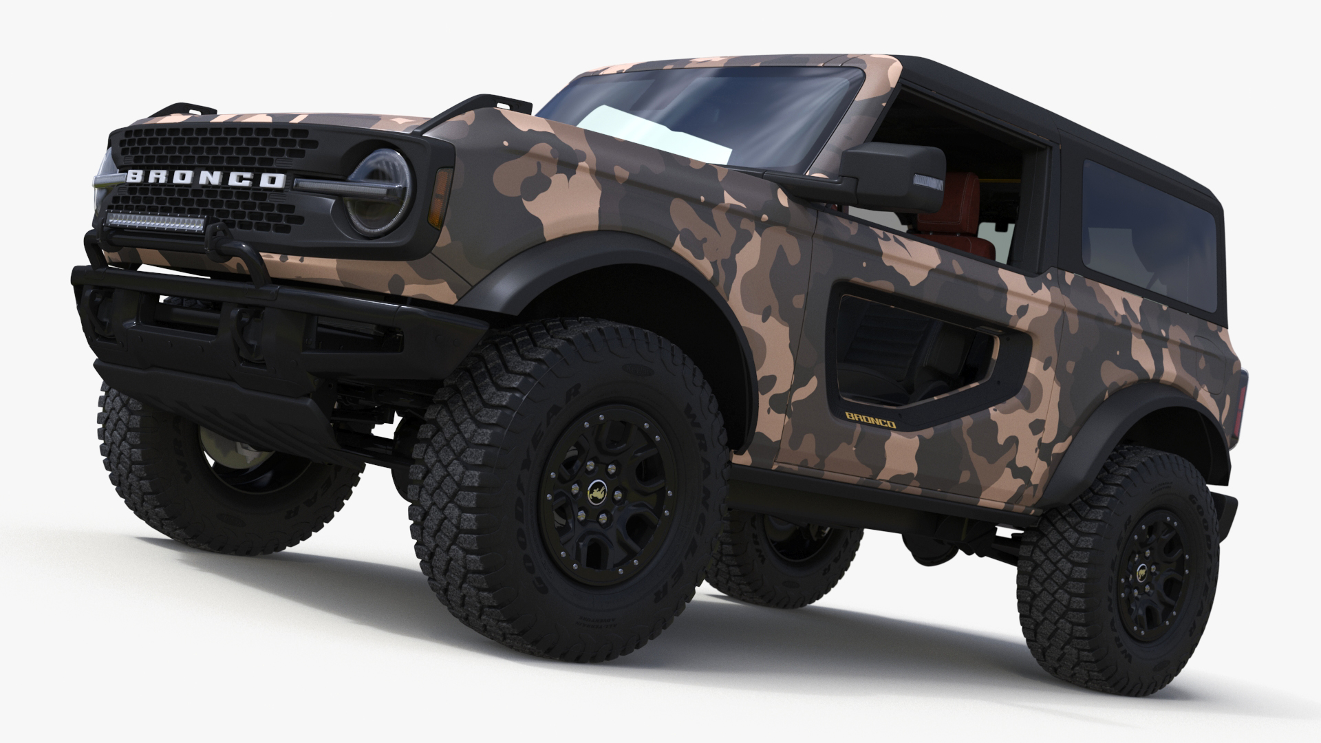 3D model 4X4 Ford Bronco Two Door Camouflage