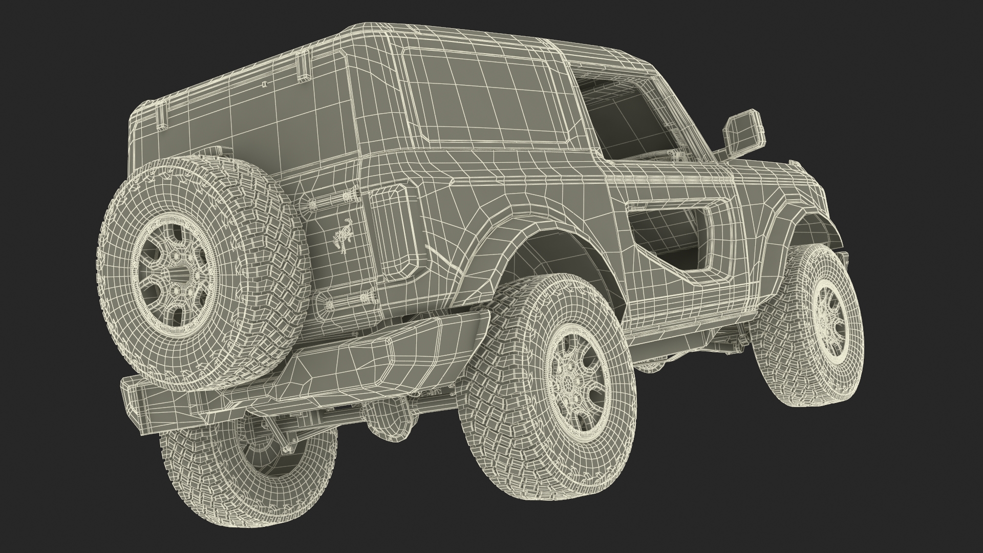 3D model 4X4 Ford Bronco Two Door Camouflage