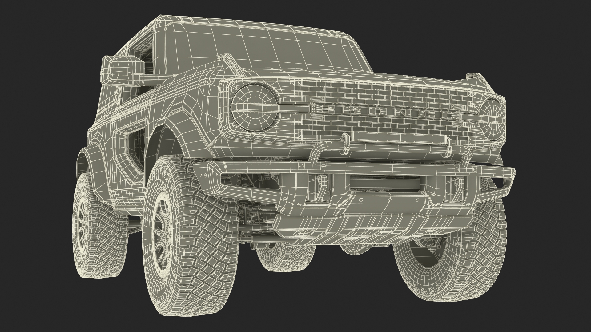 3D model 4X4 Ford Bronco Two Door Camouflage