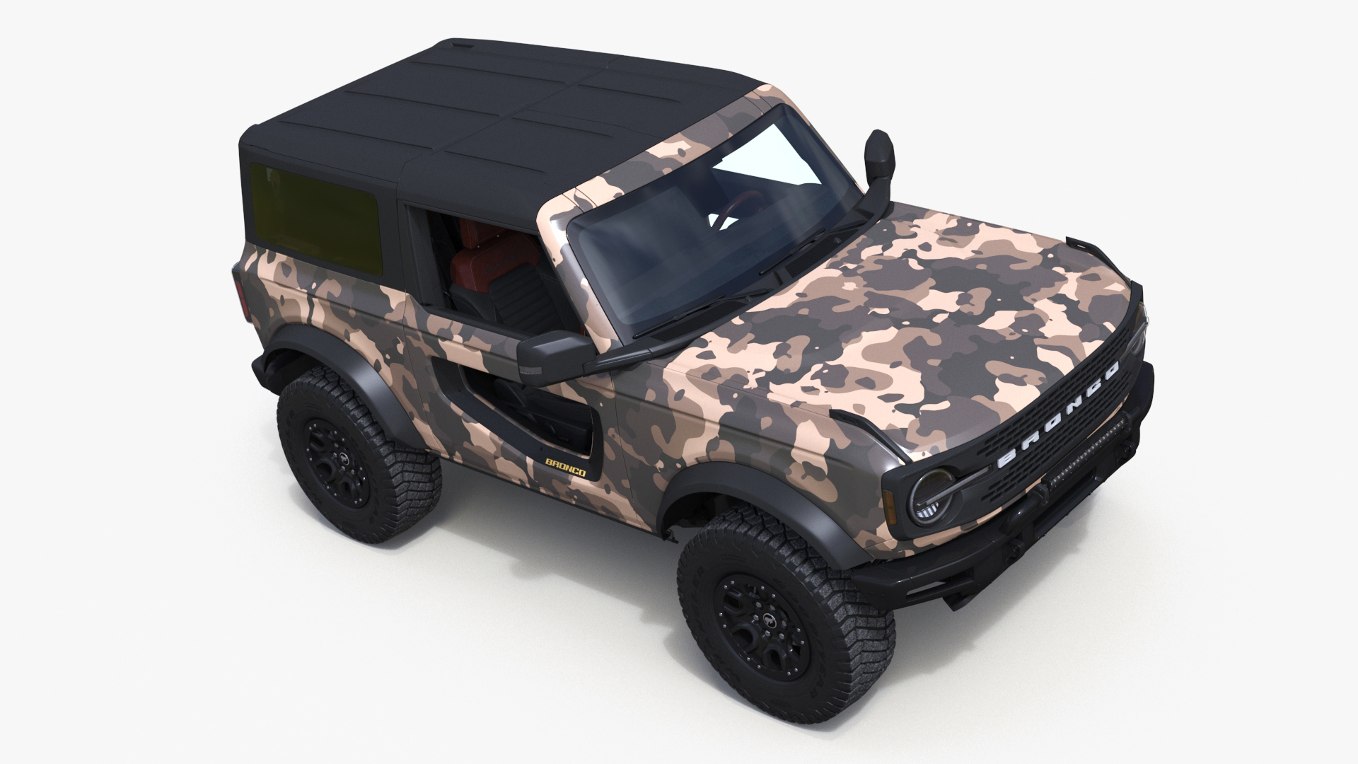 3D model 4X4 Ford Bronco Two Door Camouflage