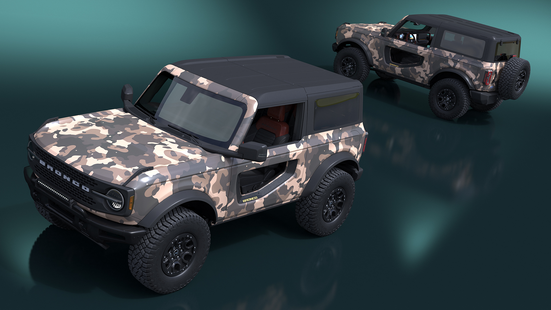 3D model 4X4 Ford Bronco Two Door Camouflage