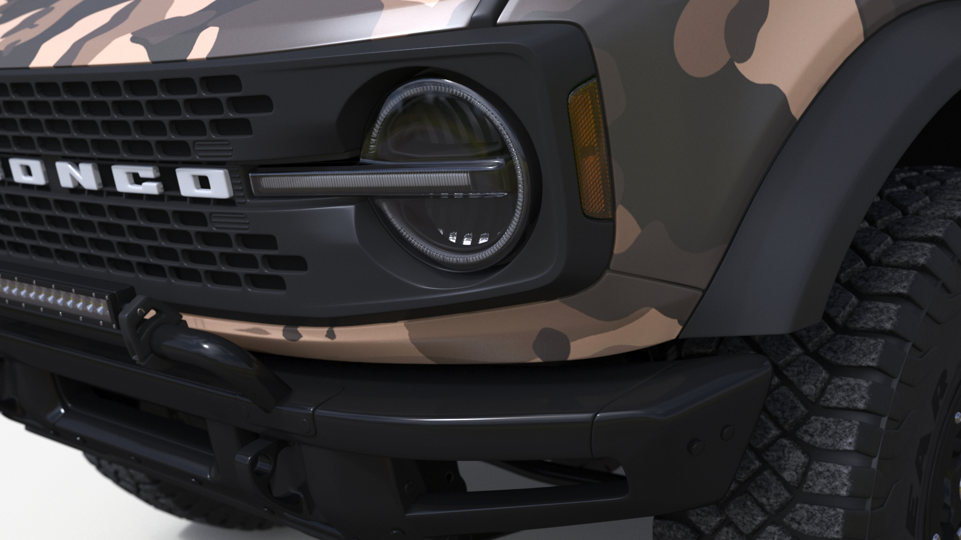 3D model 4X4 Ford Bronco Two Door Camouflage