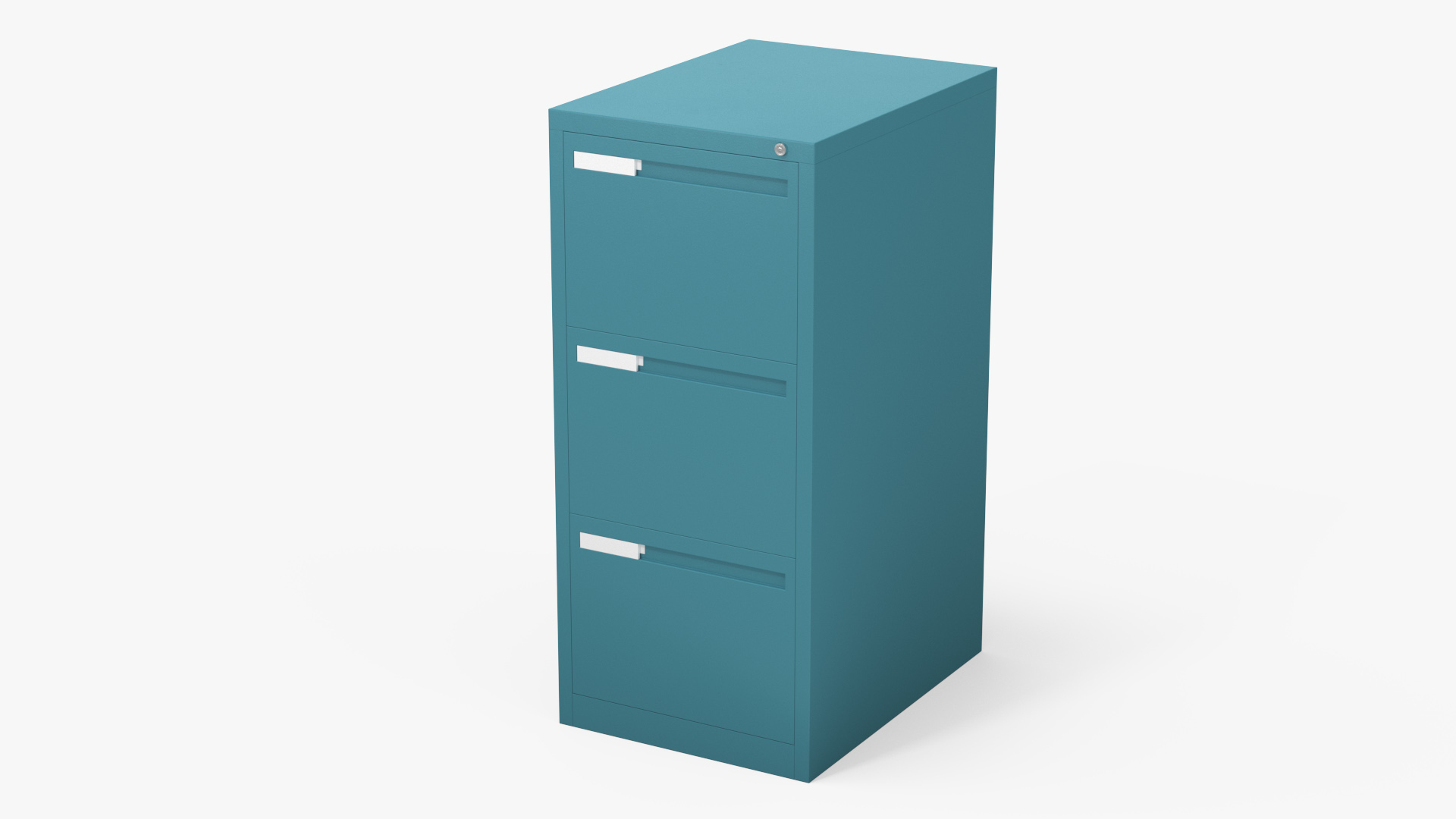 3D Filing Cabinet 3 Drawer Blue model