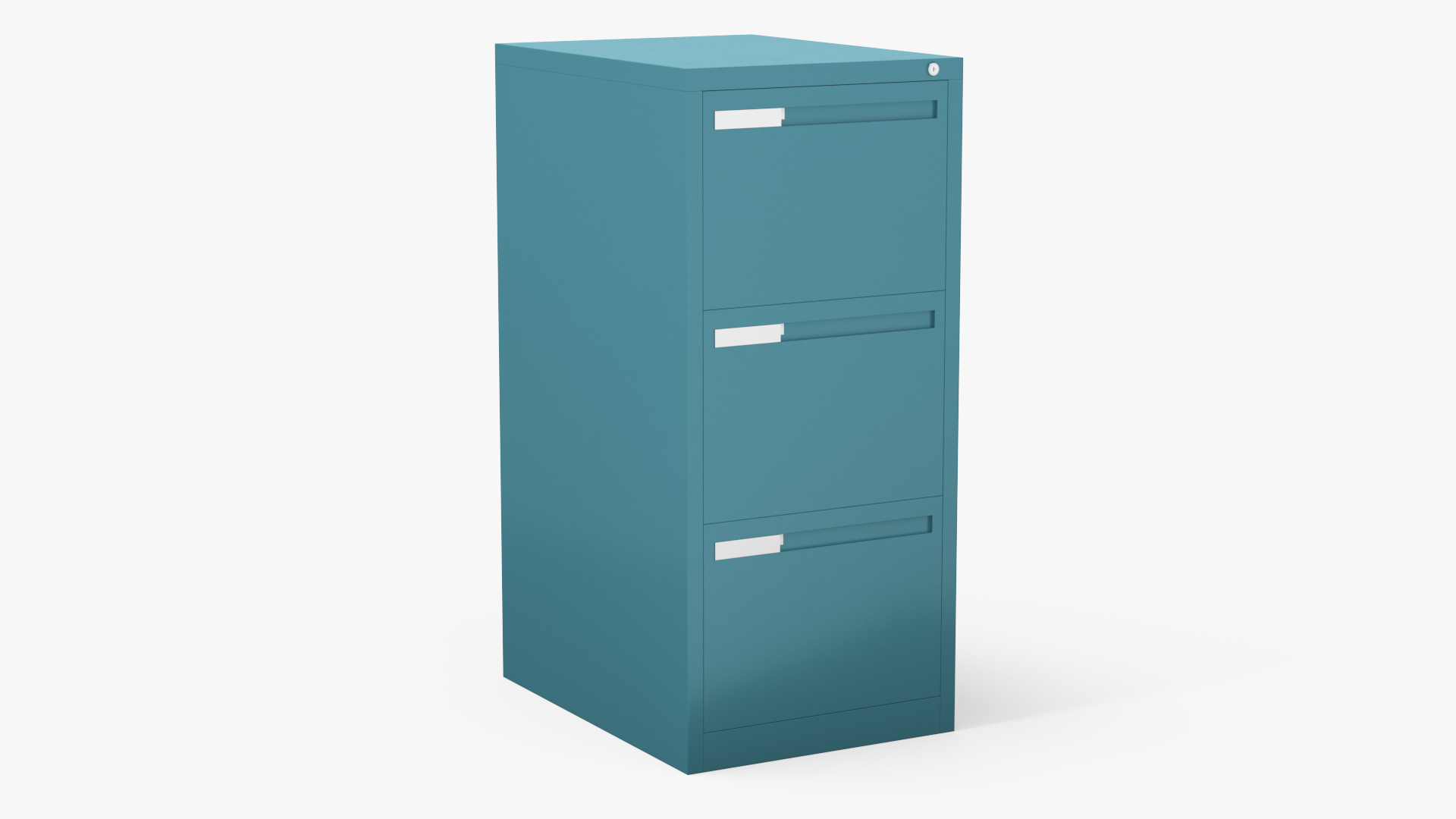 3D Filing Cabinet 3 Drawer Blue model