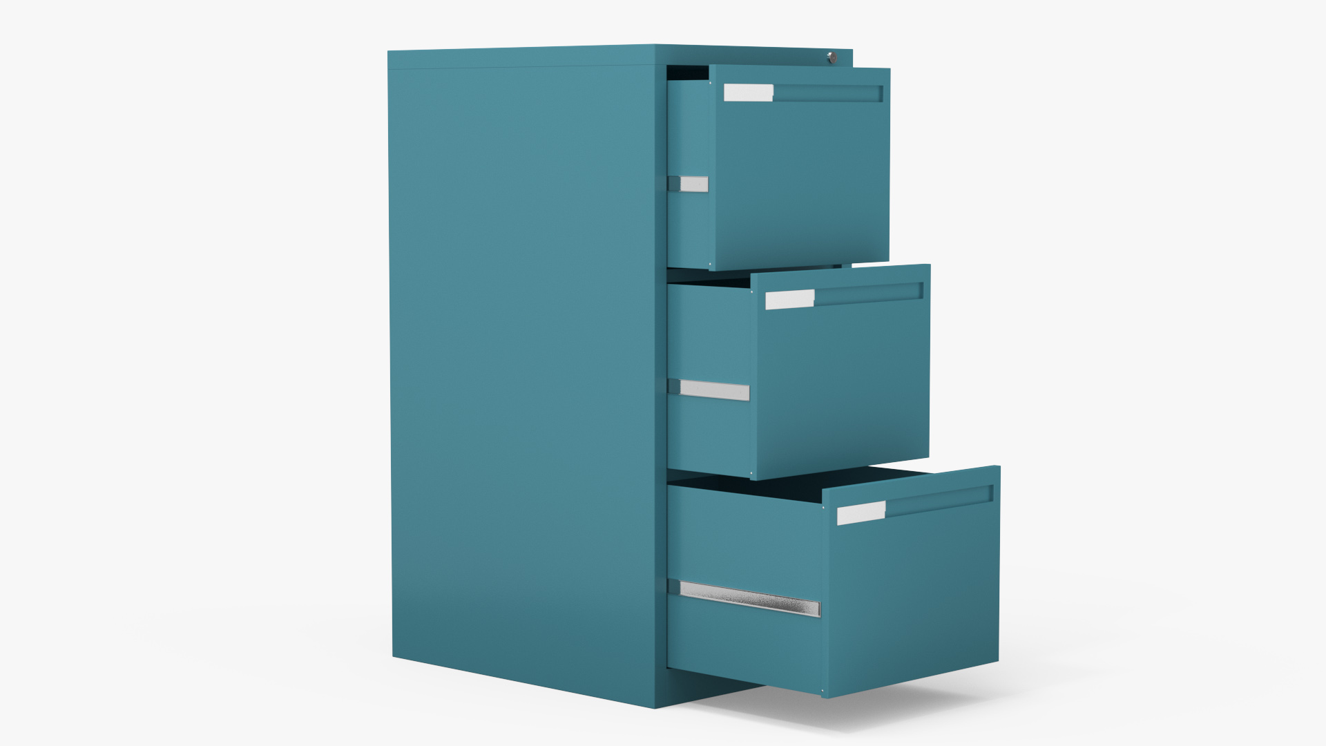 3D Filing Cabinet 3 Drawer Blue model